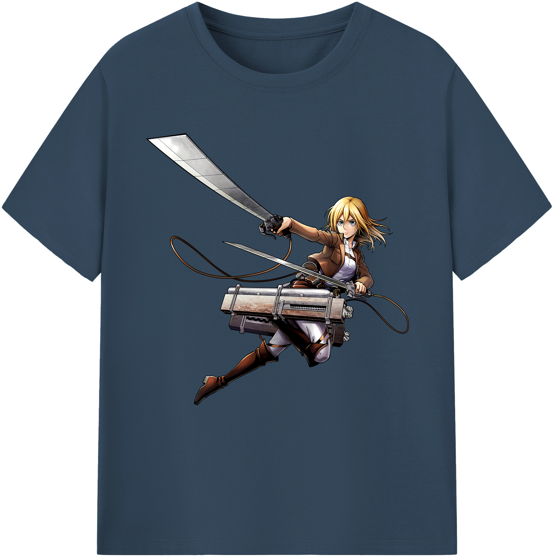 （画像用） 進撃の巨人 クリスタ·レンズ Attack on Titan Christa Lenz レディースカジュアルプリントTシャツ（綿100％）