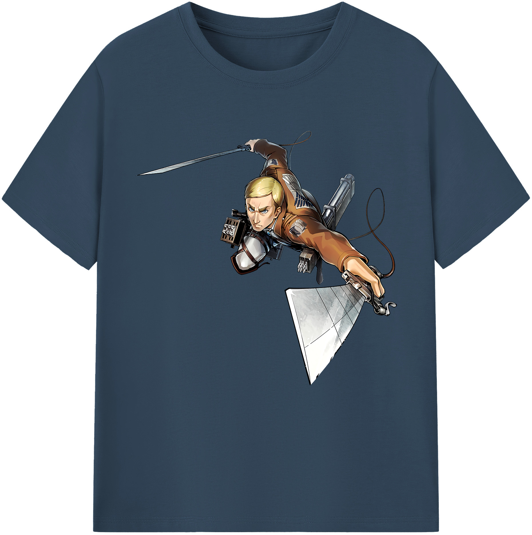 （画像用） 進撃の巨人 エルヴィン・スミス Attack on Titan Erwin Smith レディースカジュアルプリントTシャツ（綿100％）