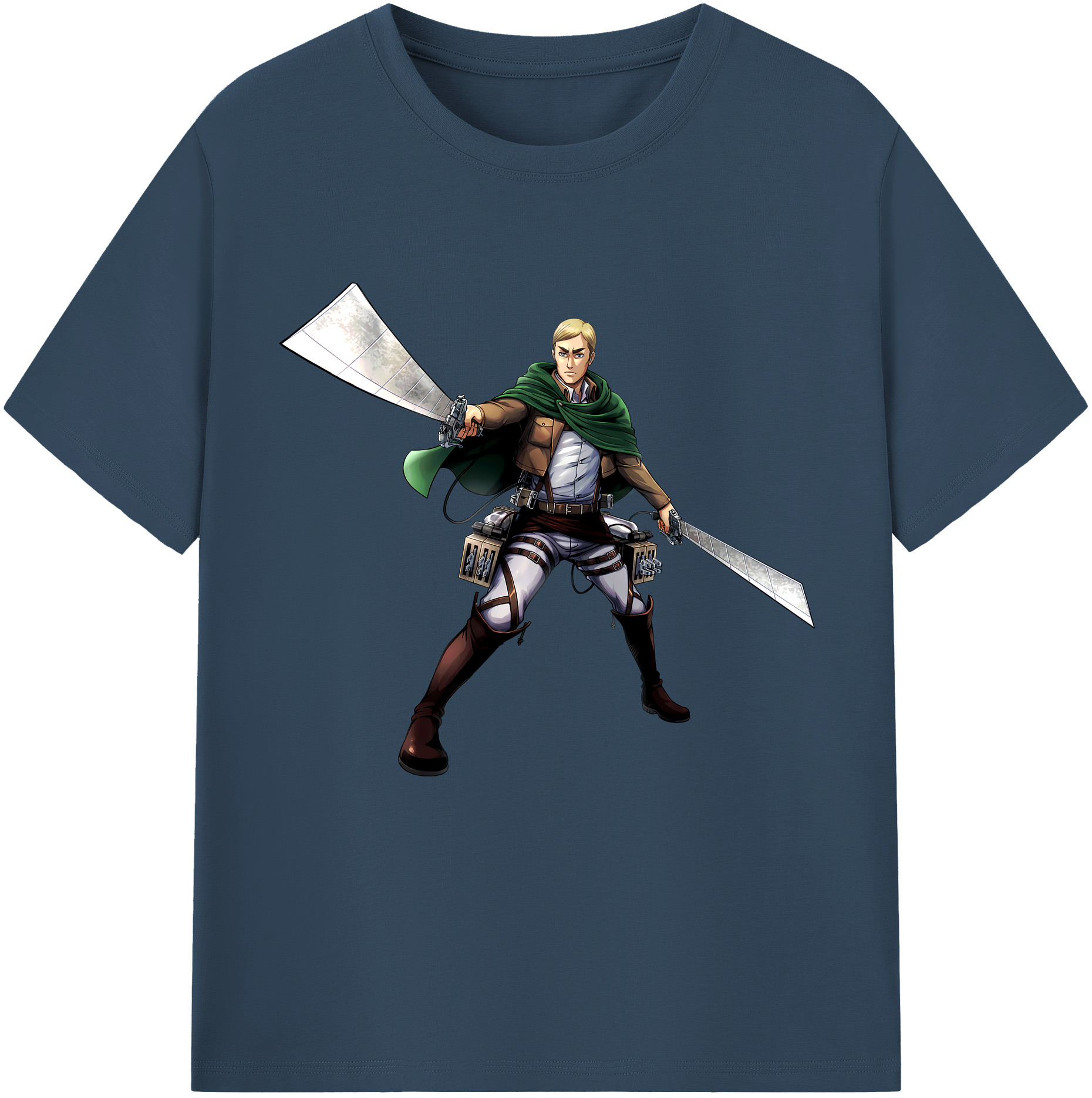 （画像用） 進撃の巨人 エルヴィン・スミス Attack on Titan Erwin Smith レディースカジュアルプリントTシャツ（綿100％）