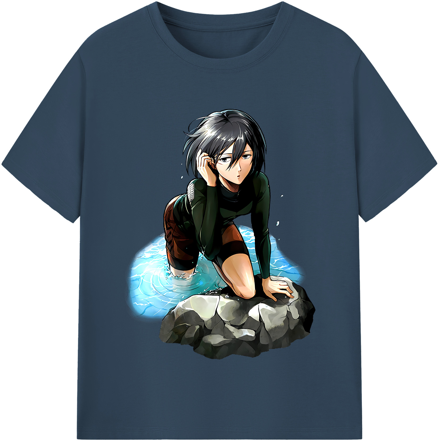 （画像用） 進撃の巨人 ミカサ·アッカーマン Attack on Titan Mikasa Ackerman レディースカジュアルプリントTシャツ（綿100％）