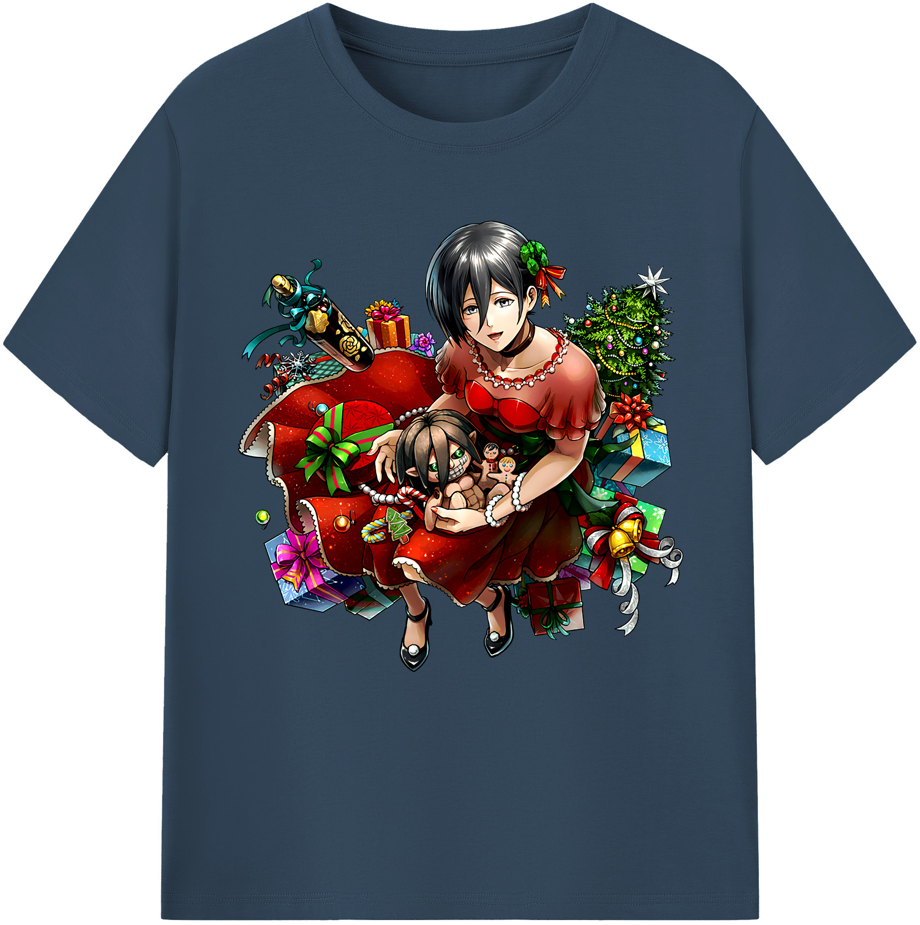 （画像用） 進撃の巨人 ミカサ·アッカーマン Attack on Titan Mikasa Ackerman レディースカジュアルプリントTシャツ（綿100％）
