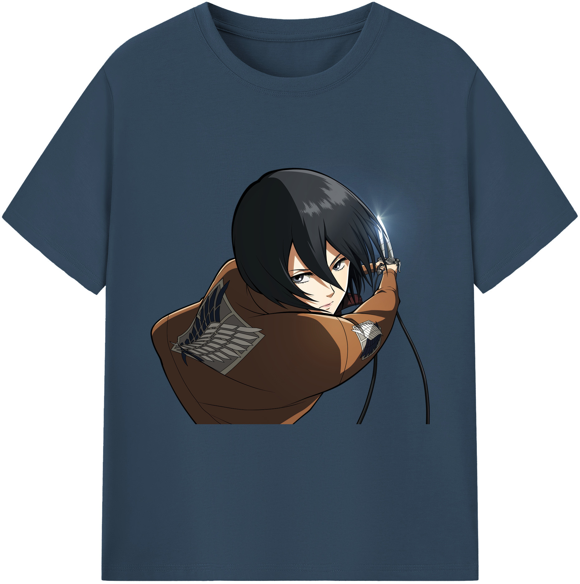 （画像用） 進撃の巨人 ミカサ·アッカーマン Attack on Titan Mikasa Ackerman レディースカジュアルプリントTシャツ（綿100％）