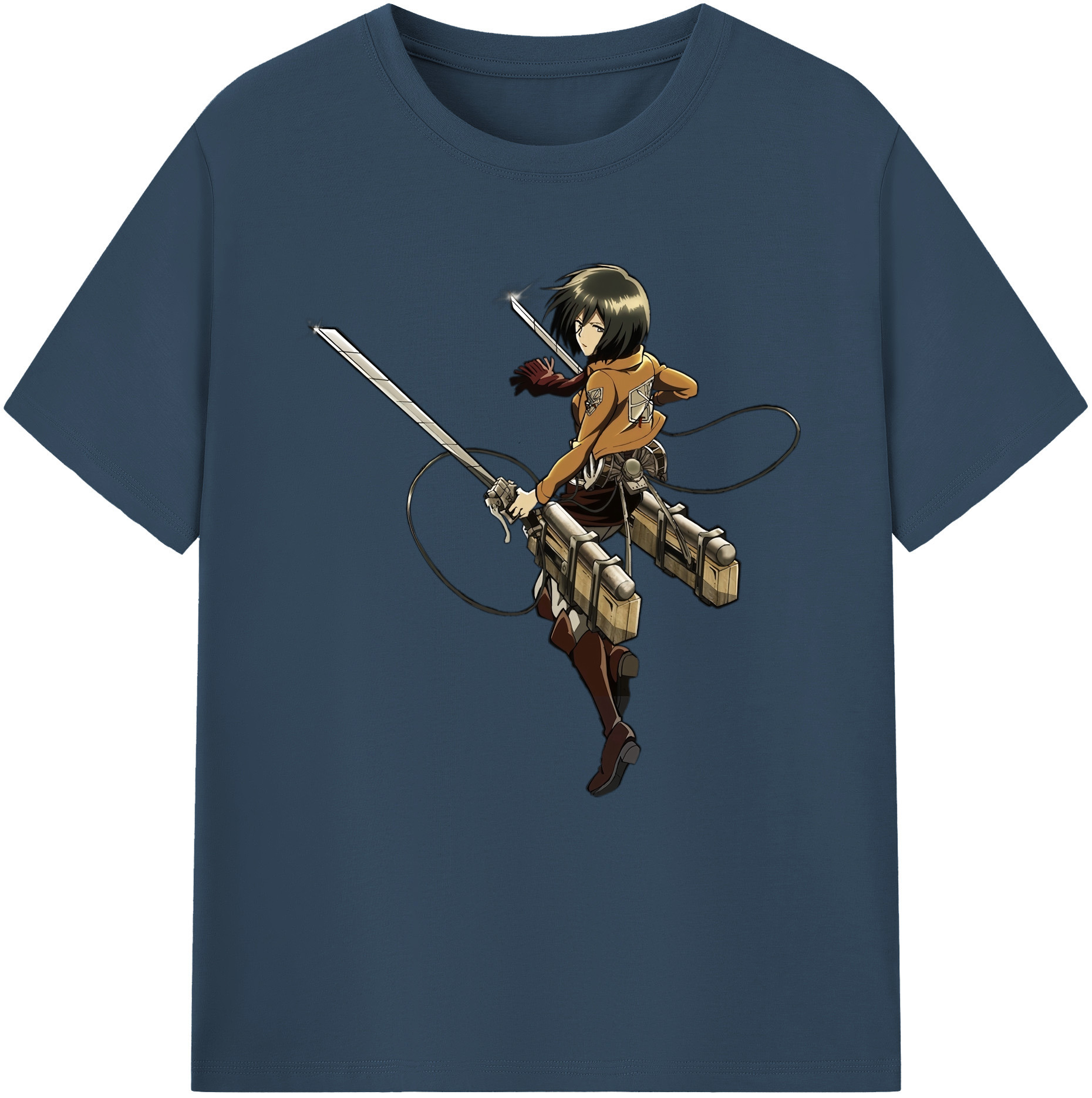 （画像用） 進撃の巨人 ミカサ·アッカーマン Attack on Titan Mikasa Ackerman レディースカジュアルプリントTシャツ（綿100％）