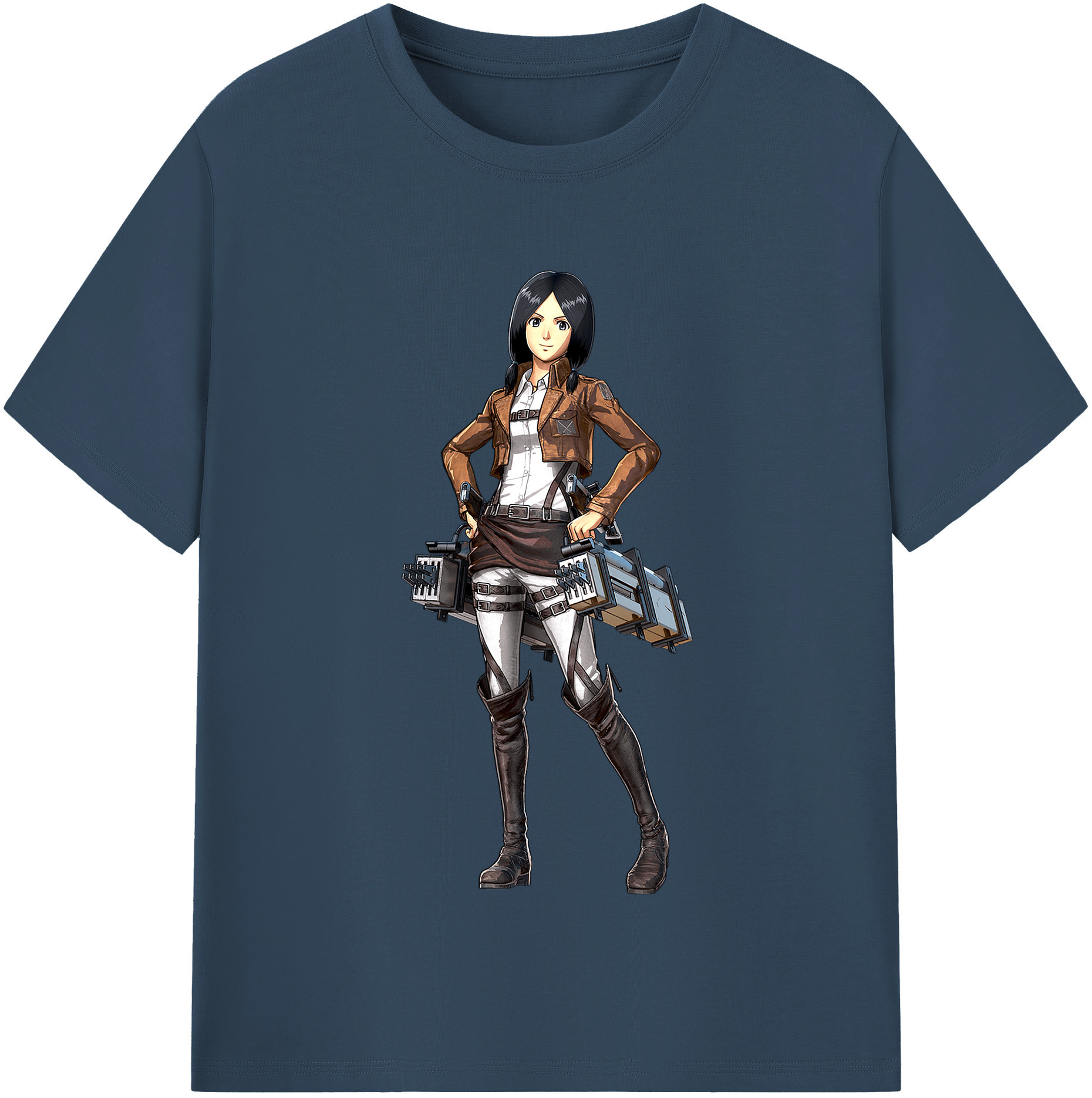 （画像用） 進撃の巨人 ミカサ·アッカーマン Attack on Titan Mikasa Ackerman レディースカジュアルプリントTシャツ（綿100％）