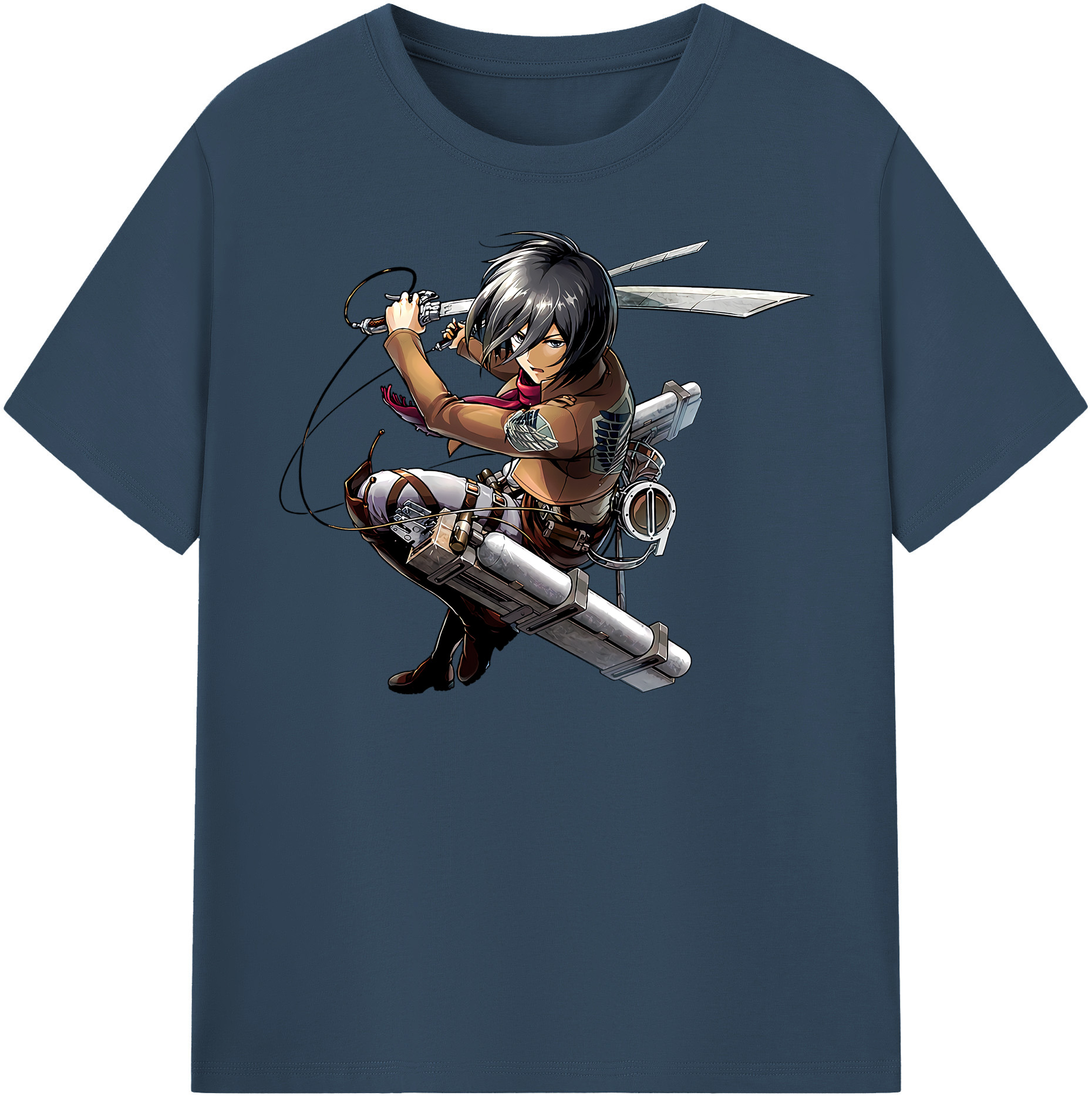 （画像用） 進撃の巨人 ミカサ·アッカーマン Attack on Titan Mikasa Ackerman レディースカジュアルプリントTシャツ（綿100％）