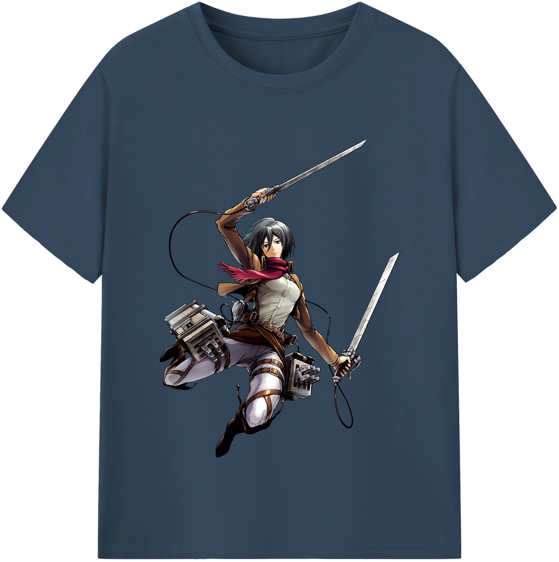 （画像用） 進撃の巨人 ミカサ·アッカーマン Attack on Titan Mikasa Ackerman レディースカジュアルプリントTシャツ（綿100％）