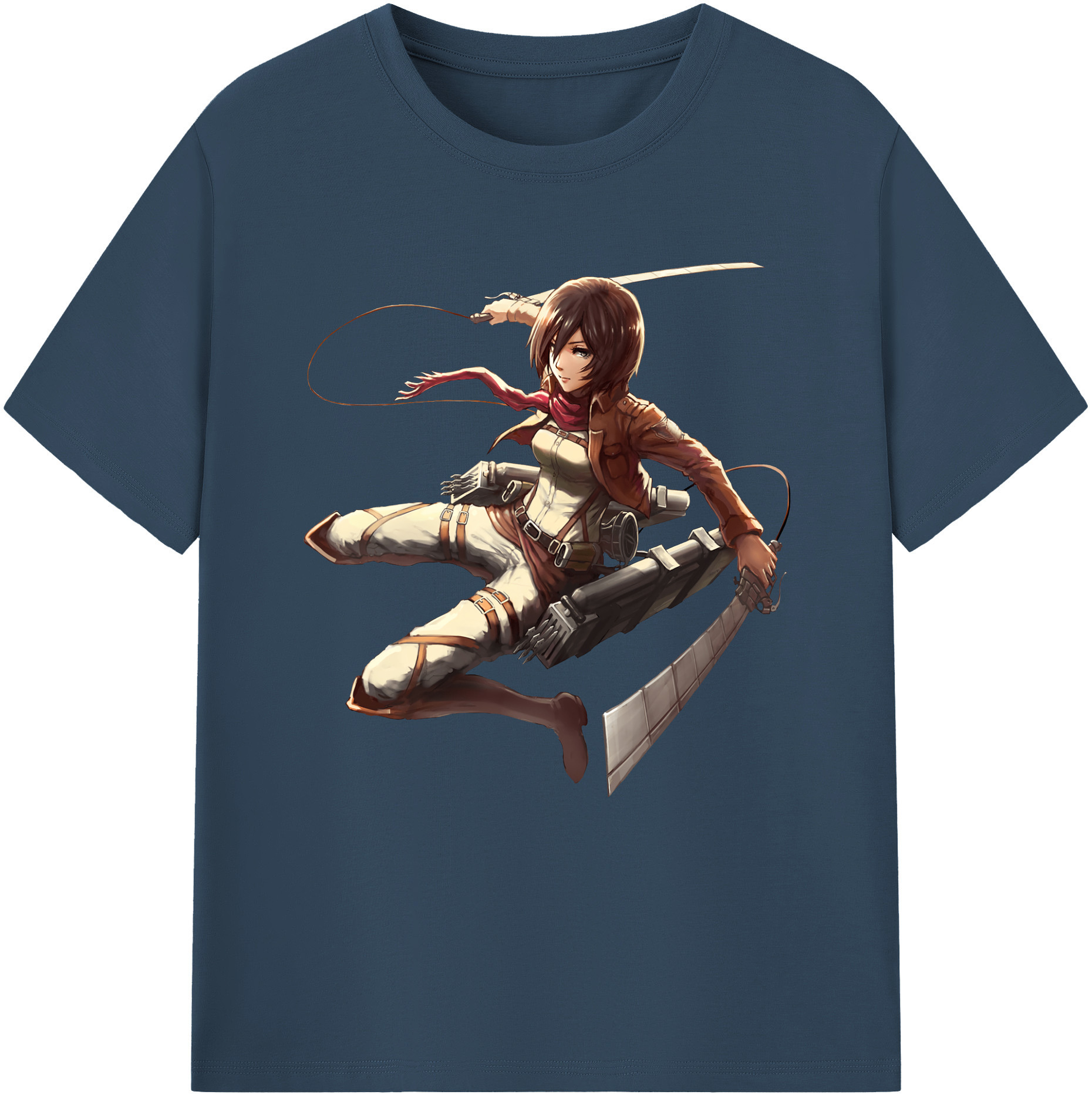 （画像用） 進撃の巨人 ミカサ·アッカーマン Attack on Titan Mikasa Ackerman レディースカジュアルプリントTシャツ（綿100％）