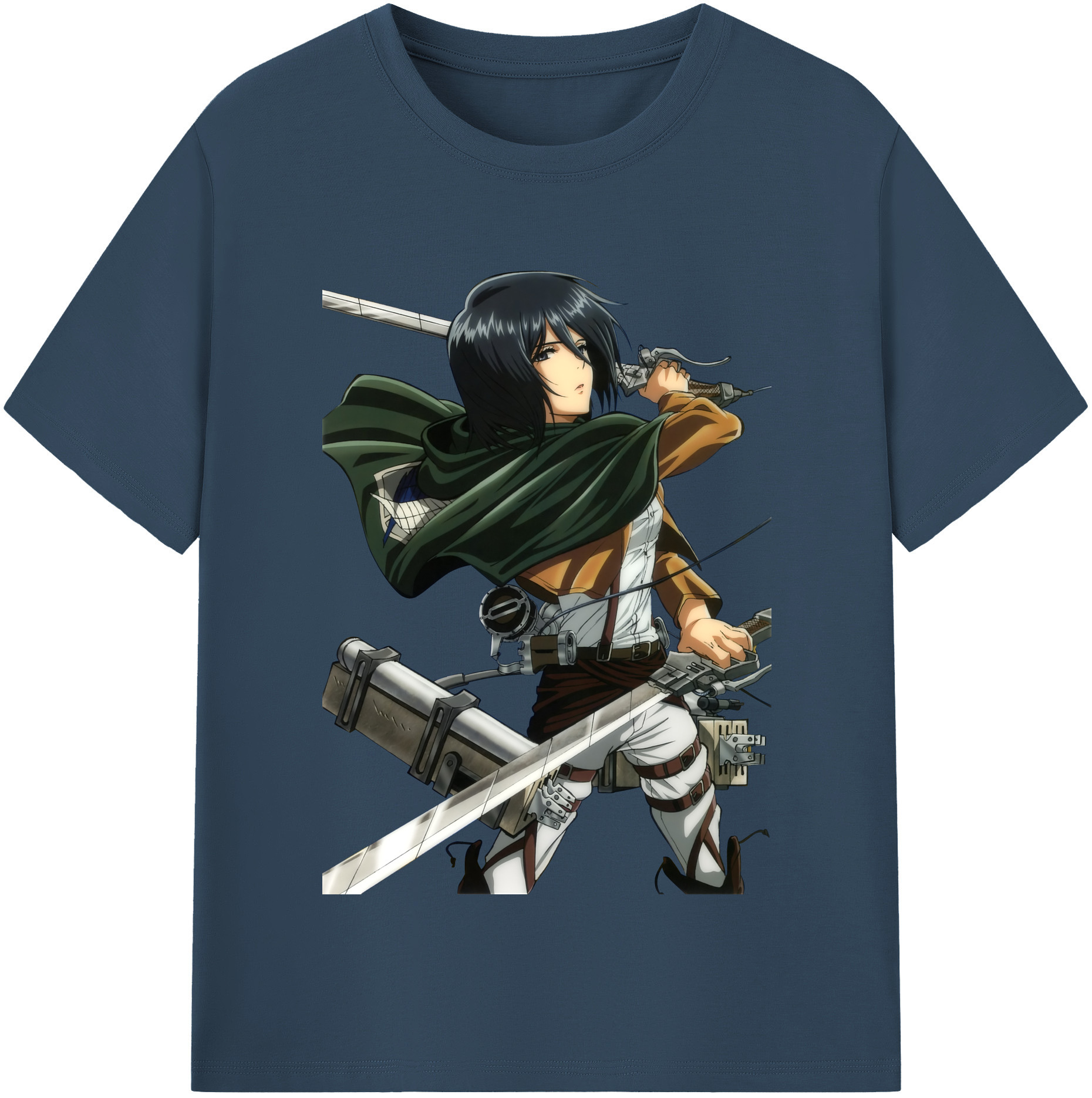 （画像用） 進撃の巨人 ミカサ·アッカーマン Attack on Titan Mikasa Ackerman レディースカジュアルプリントTシャツ（綿100％）