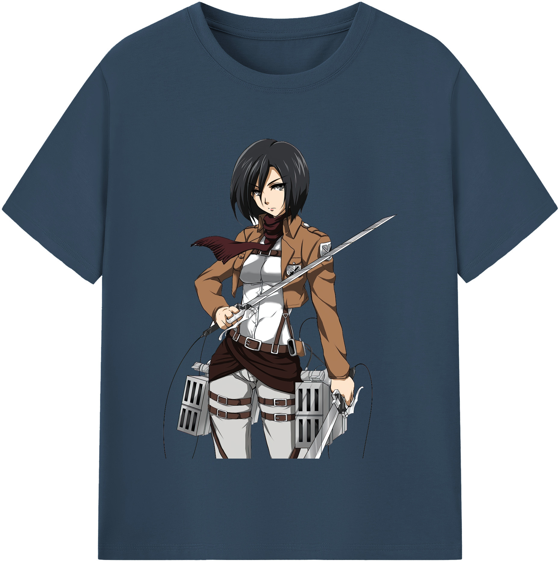 （画像用） 進撃の巨人 ミカサ·アッカーマン Attack on Titan Mikasa Ackerman レディースカジュアルプリントTシャツ（綿100％）