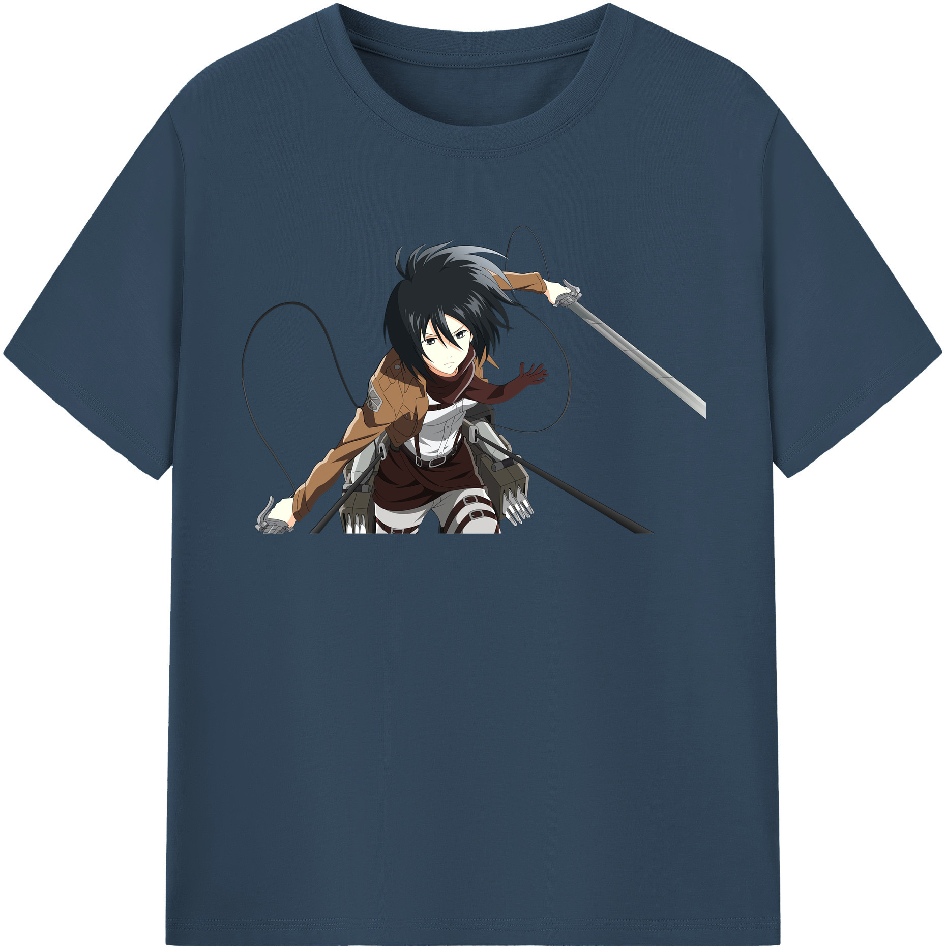（画像用） 進撃の巨人 ミカサ·アッカーマン Attack on Titan Mikasa Ackerman レディースカジュアルプリントTシャツ（綿100％）