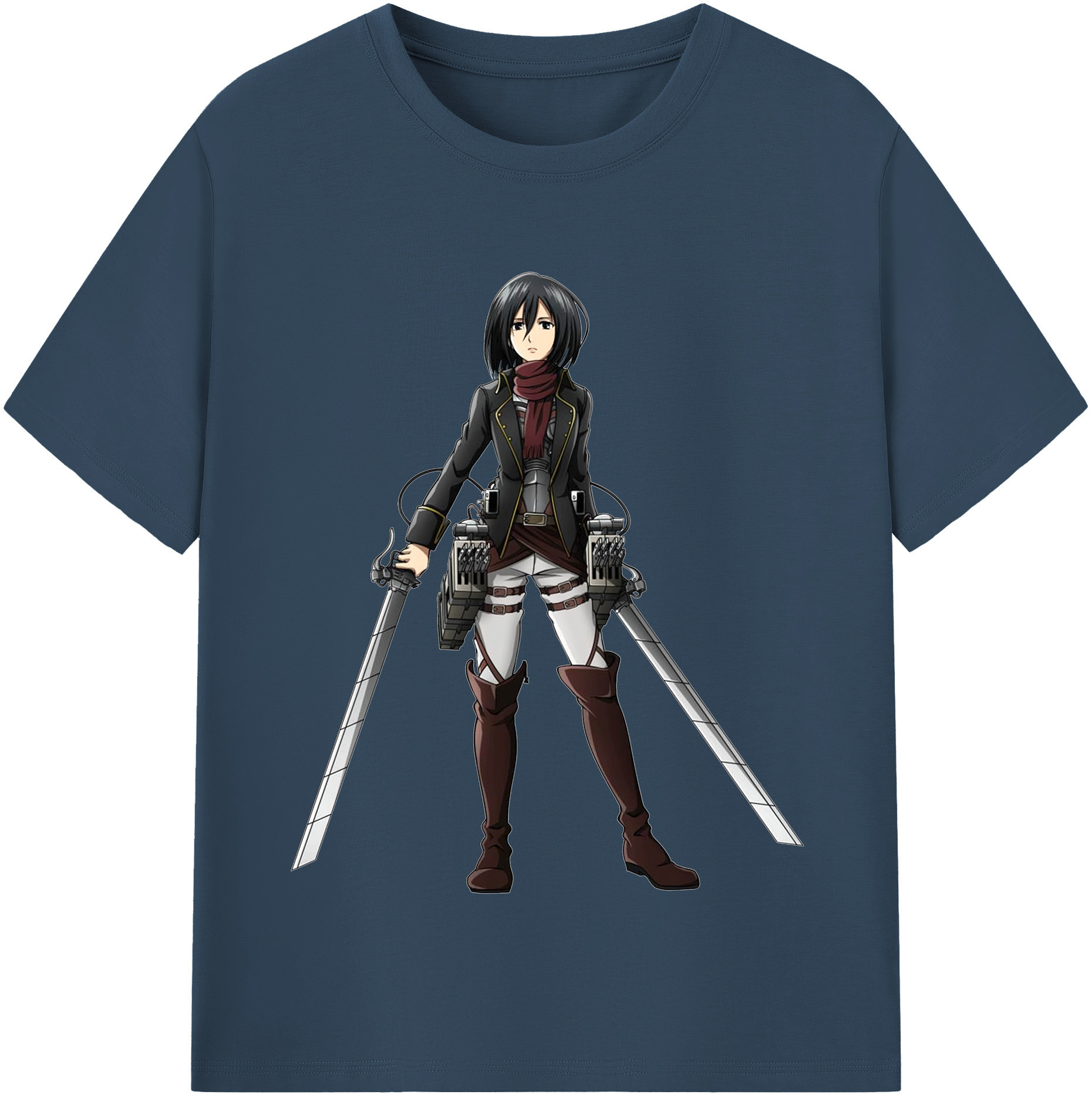 （画像用） 進撃の巨人 ミカサ·アッカーマン Attack on Titan Mikasa Ackerman レディースカジュアルプリントTシャツ（綿100％）