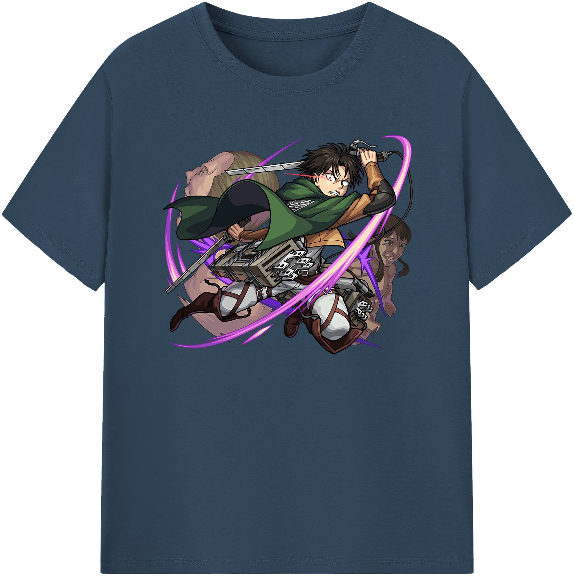 （画像用） 進撃の巨人 リヴァイ·アッカーマン Attack on Titan Levi Ackerman レディースカジュアルプリントTシャツ（綿100％）