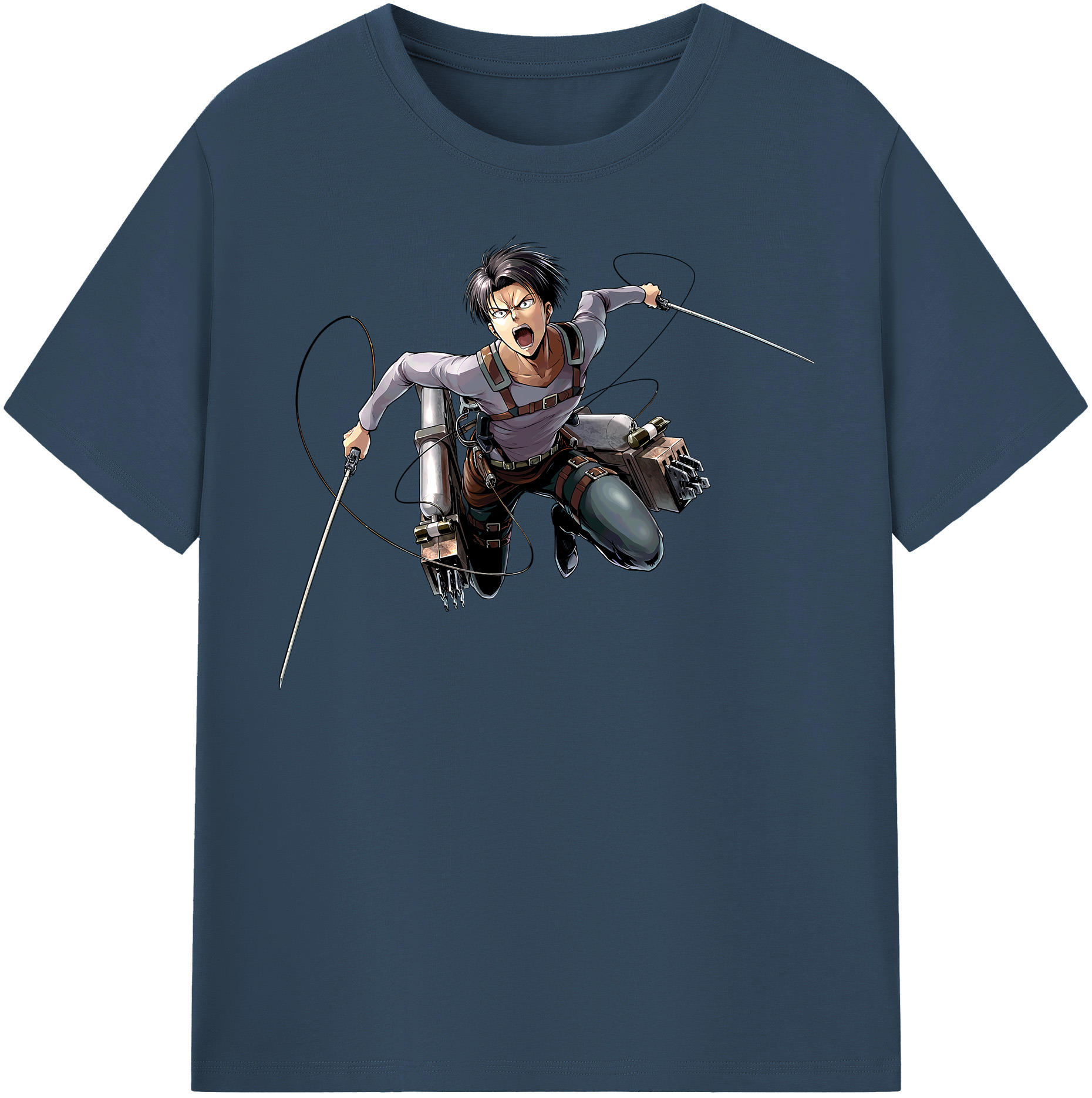 （画像用） 進撃の巨人 リヴァイ·アッカーマン Attack on Titan Levi Ackerman レディースカジュアルプリントTシャツ（綿100％）