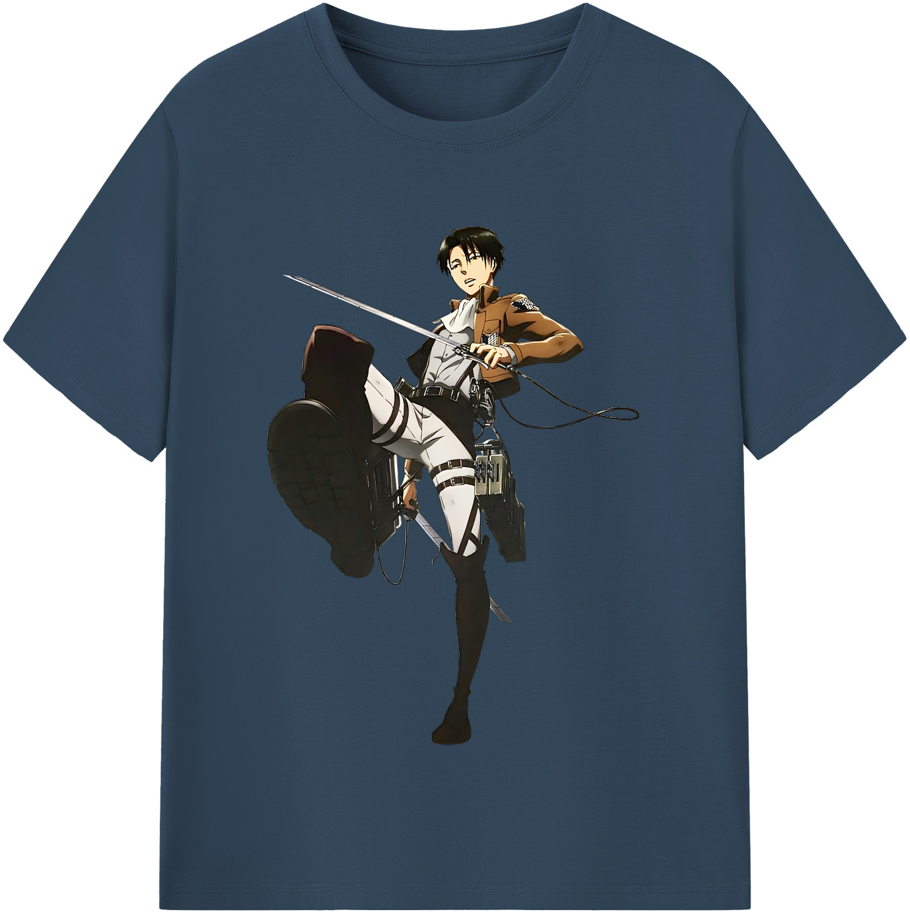 （画像用） 進撃の巨人 リヴァイ·アッカーマン Attack on Titan Levi Ackerman レディースカジュアルプリントTシャツ（綿100％）