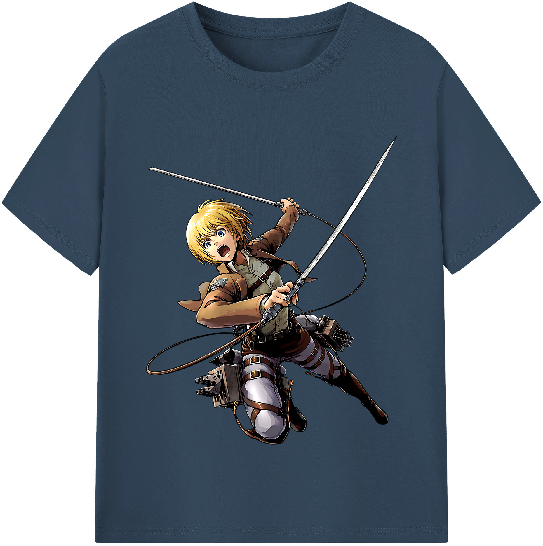 （画像用） 進撃の巨人 アルミン·アルレルト Attack on Titan Armin Arlert レディースカジュアルプリントTシャツ（綿100％）