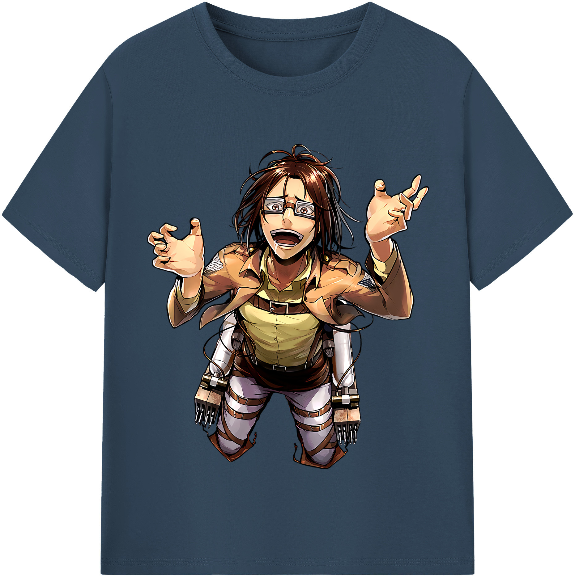 （画像用） 進撃の巨人 ハンジ·ゾエ Attack on Titan Hanji Zoe レディースカジュアルプリントTシャツ（綿100％）