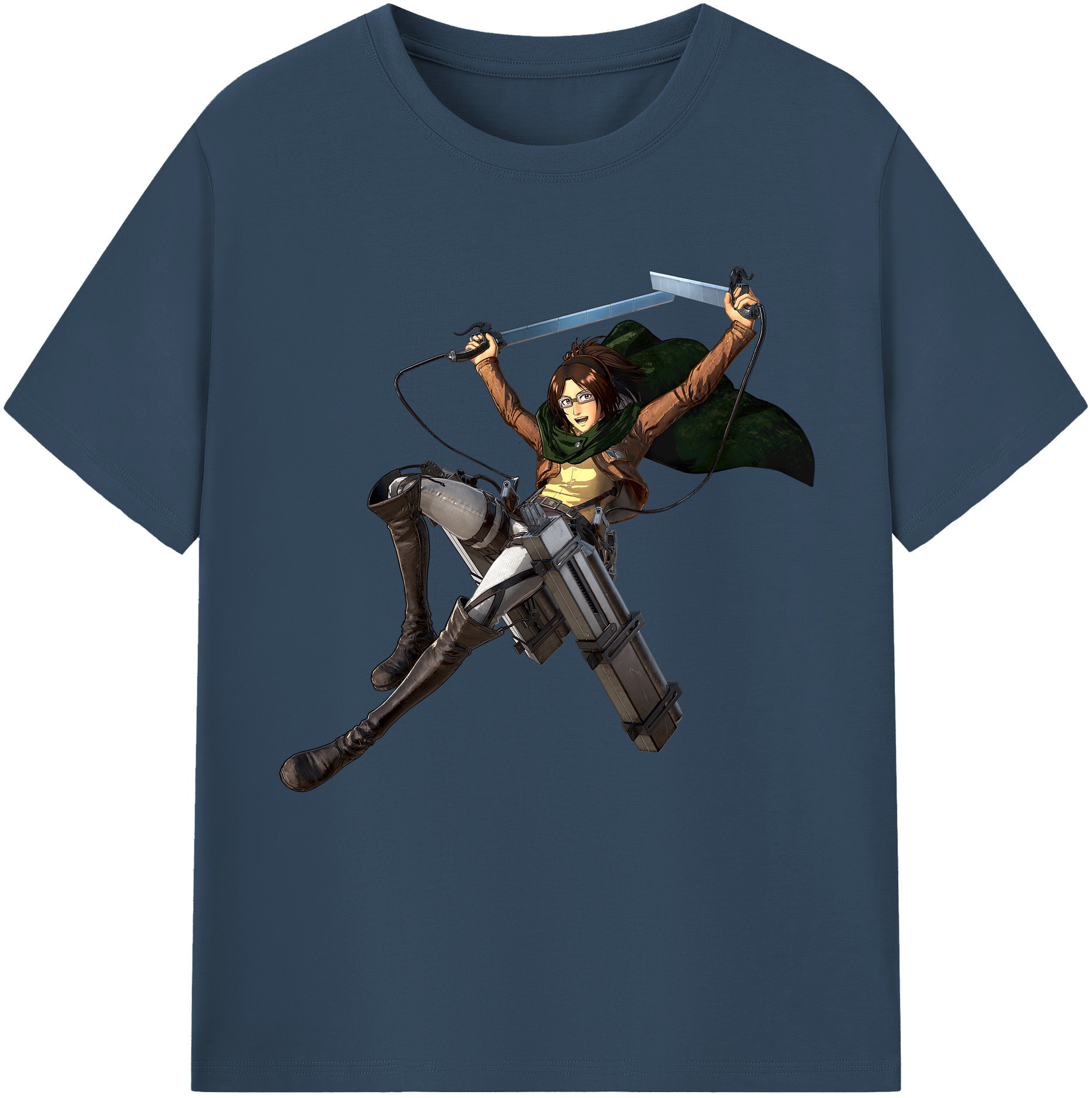 （画像用） 進撃の巨人 ハンジ·ゾエ Attack on Titan Hanji Zoe レディースカジュアルプリントTシャツ（綿100％）