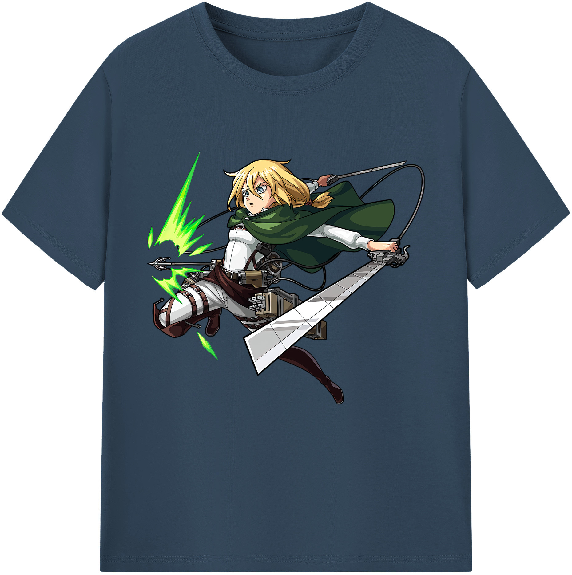 （画像用） 進撃の巨人 クリスタ·レンズ Attack on Titan Christa Lenz レディースカジュアルプリントTシャツ（綿100％）