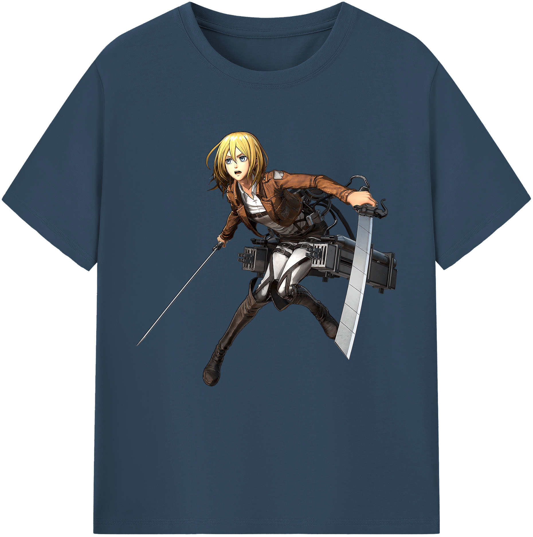 （画像用） 進撃の巨人 クリスタ·レンズ Attack on Titan Christa Lenz レディースカジュアルプリントTシャツ（綿100％）