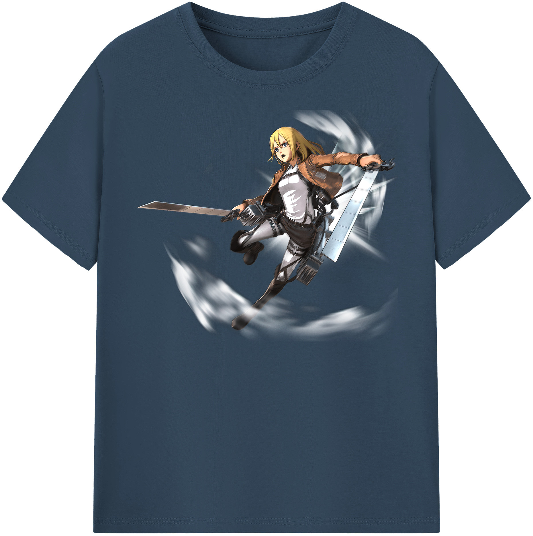 （画像用） 進撃の巨人 クリスタ·レンズ Attack on Titan Christa Lenz レディースカジュアルプリントTシャツ（綿100％）