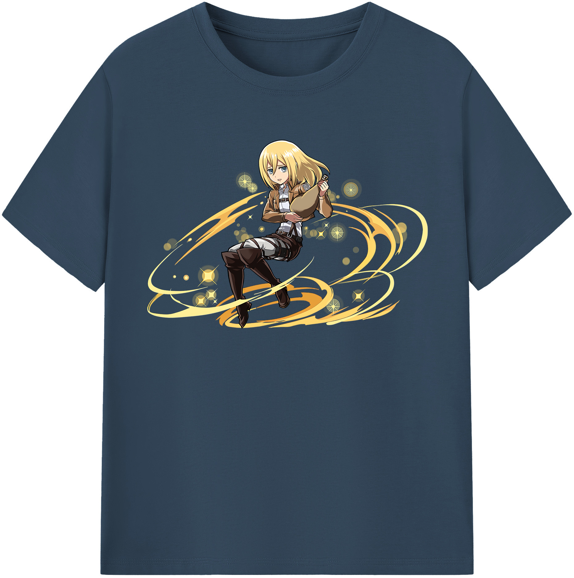 （画像用） 進撃の巨人 クリスタ·レンズ Attack on Titan Christa Lenz レディースカジュアルプリントTシャツ（綿100％）