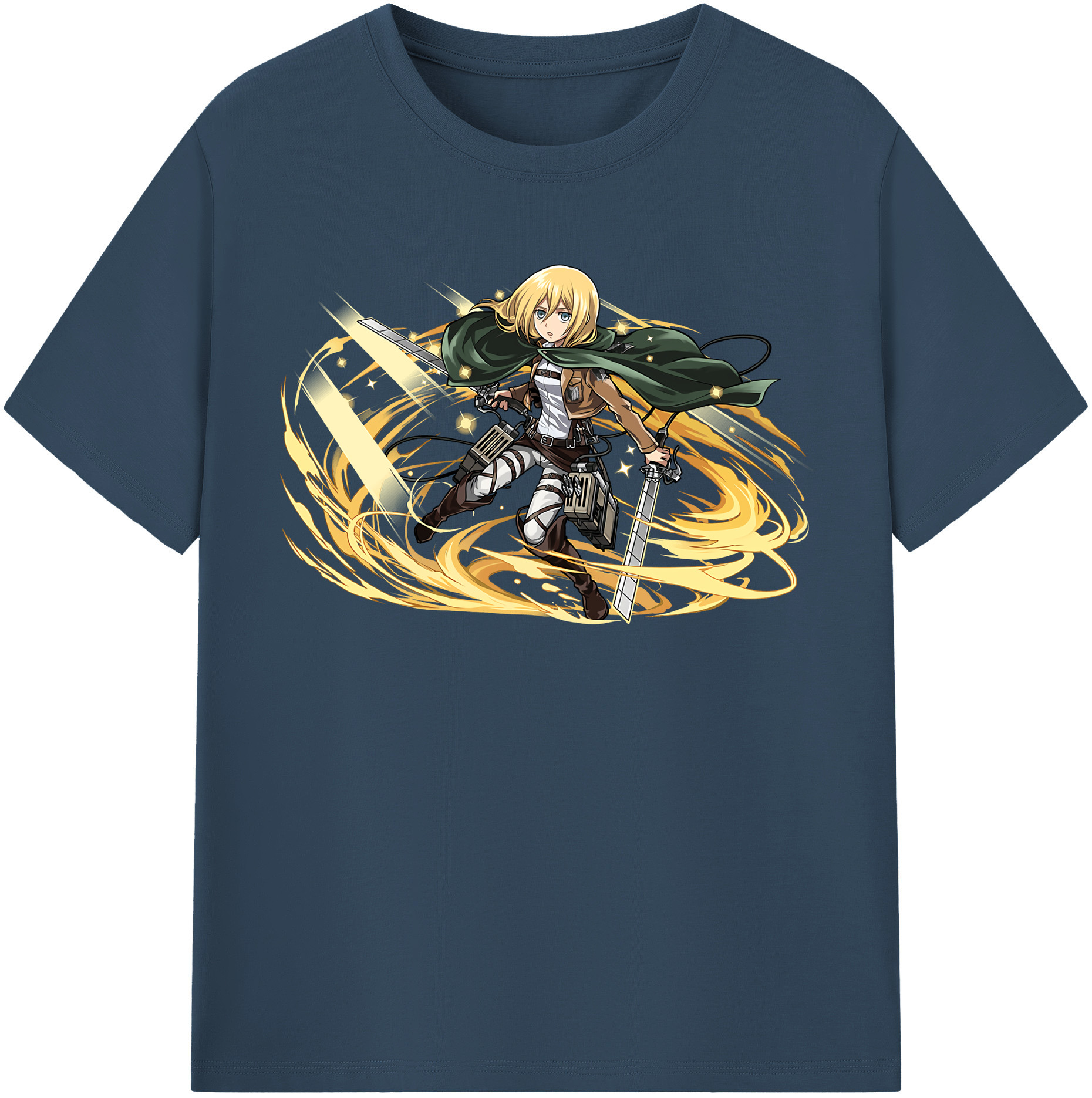 （画像用） 進撃の巨人 クリスタ·レンズ Attack on Titan Christa Lenz レディースカジュアルプリントTシャツ（綿100％）