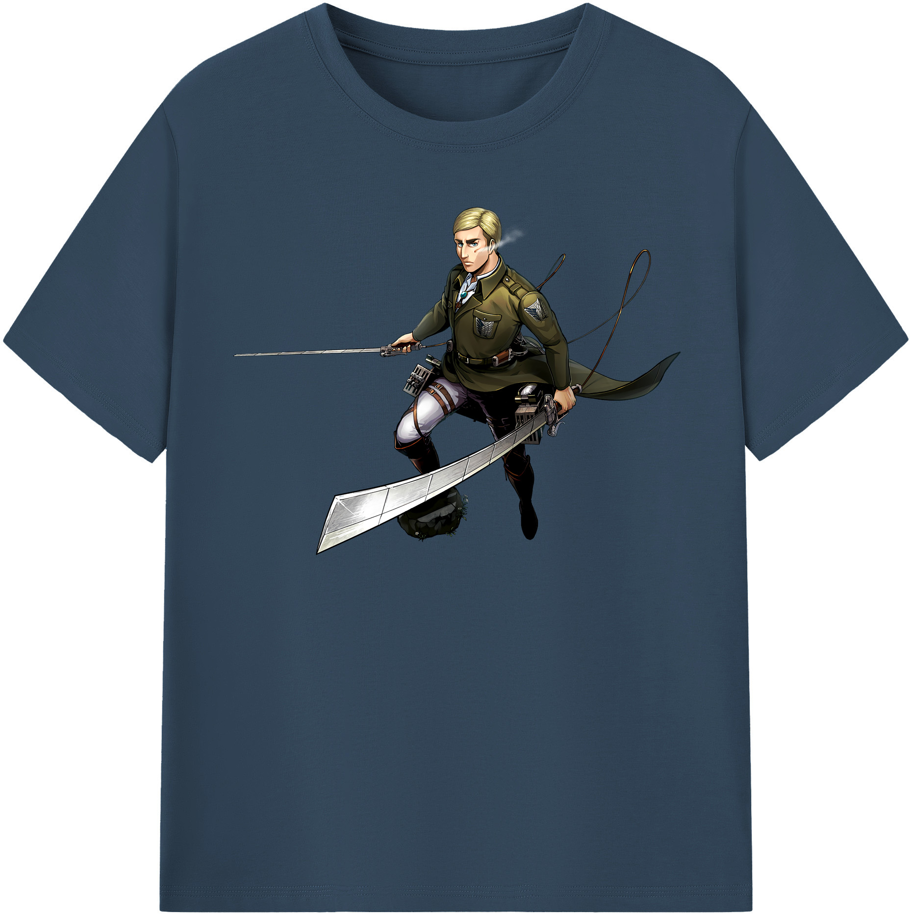 （画像用） 進撃の巨人 エルヴィン・スミス Attack on Titan Erwin Smith レディースカジュアルプリントTシャツ（綿100％）