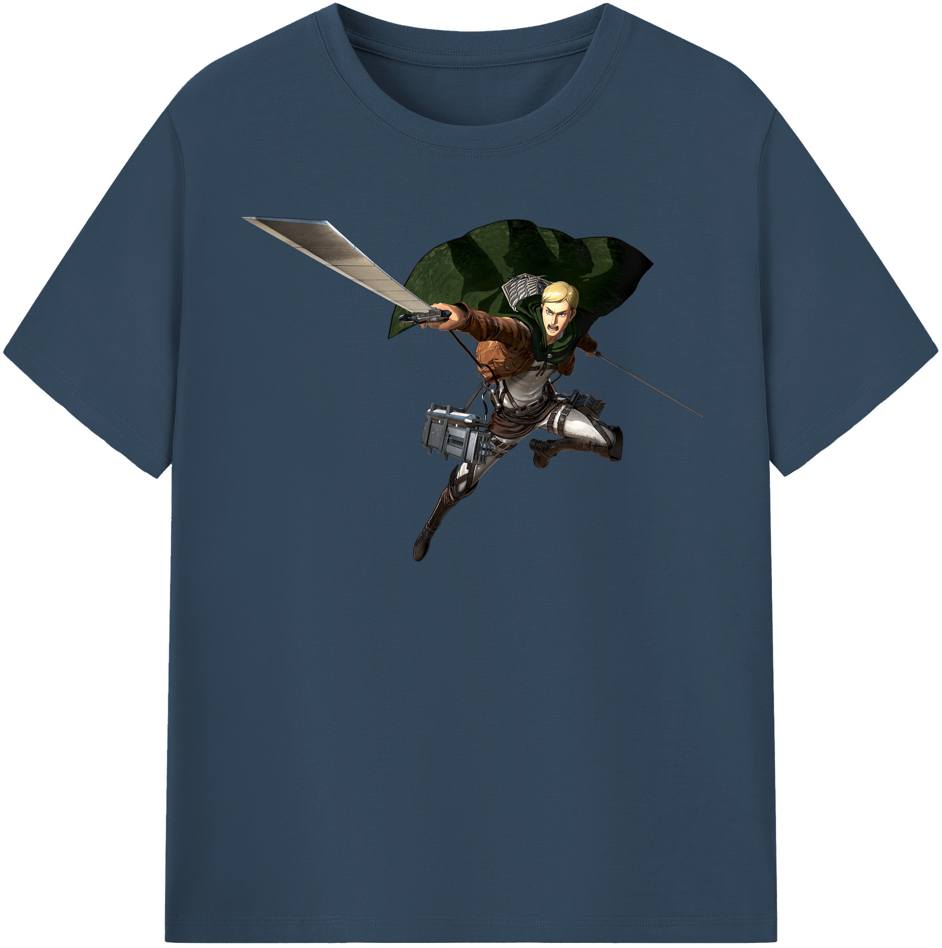 （画像用） 進撃の巨人 エルヴィン・スミス Attack on Titan Erwin Smith レディースカジュアルプリントTシャツ（綿100％）