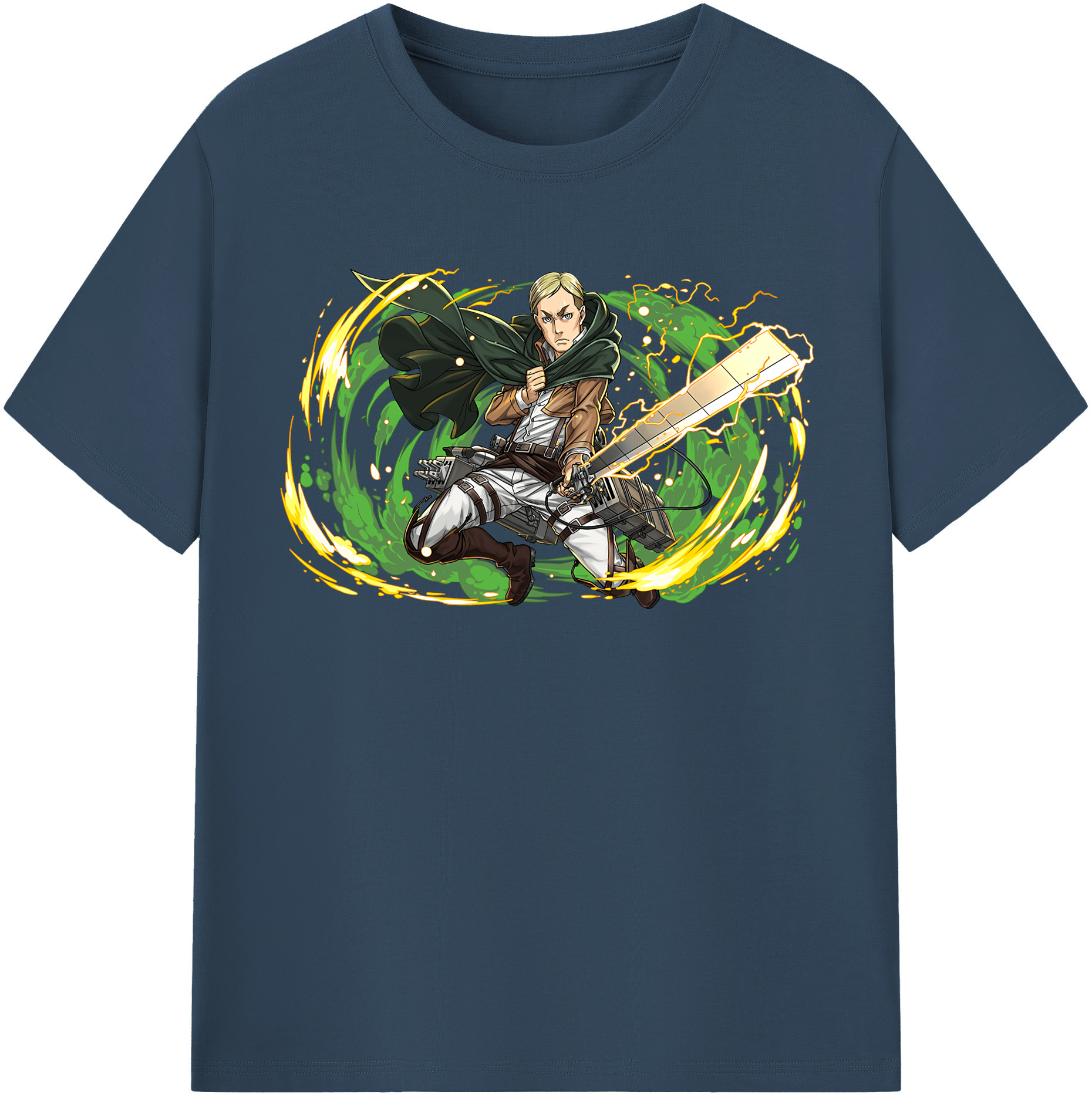 （画像用） 進撃の巨人 エルヴィン・スミス Attack on Titan Erwin Smith レディースカジュアルプリントTシャツ（綿100％）