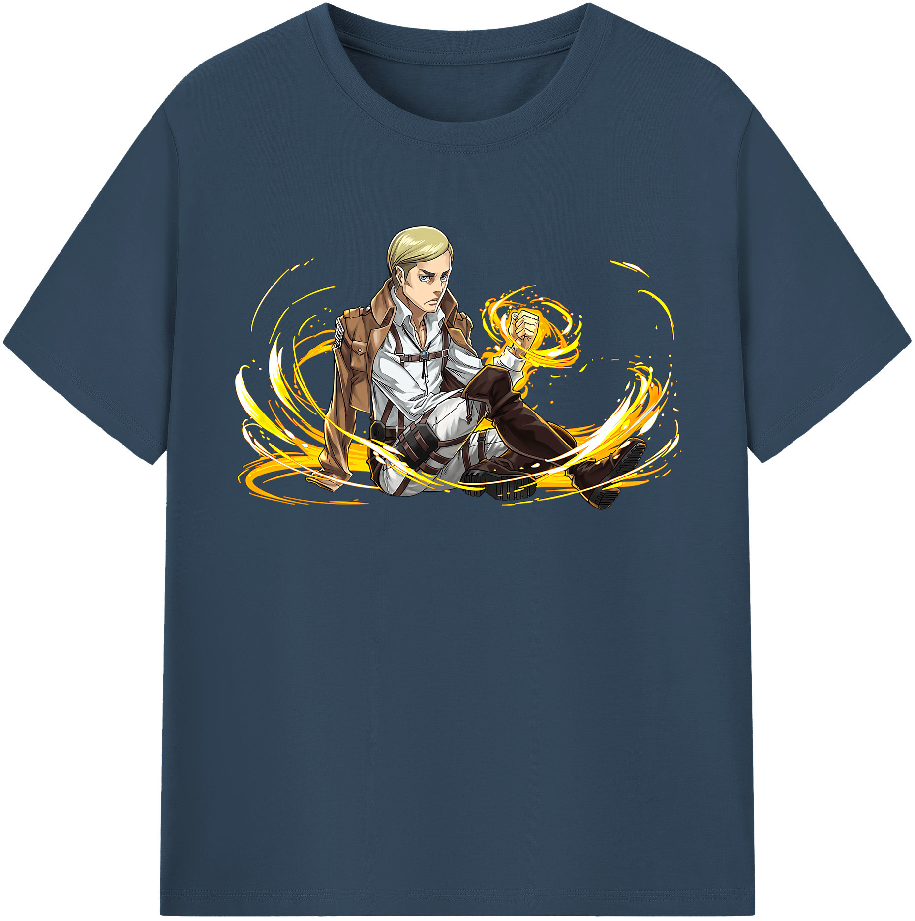 （画像用） 進撃の巨人 エルヴィン・スミス Attack on Titan Erwin Smith レディースカジュアルプリントTシャツ（綿100％）