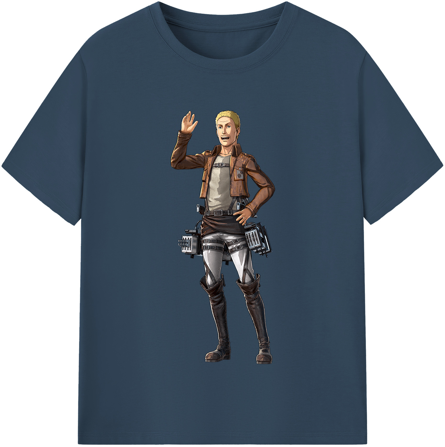 （画像用） 進撃の巨人 ハンネス Attack on Titan Hannes レディースカジュアルプリントTシャツ（綿100％）