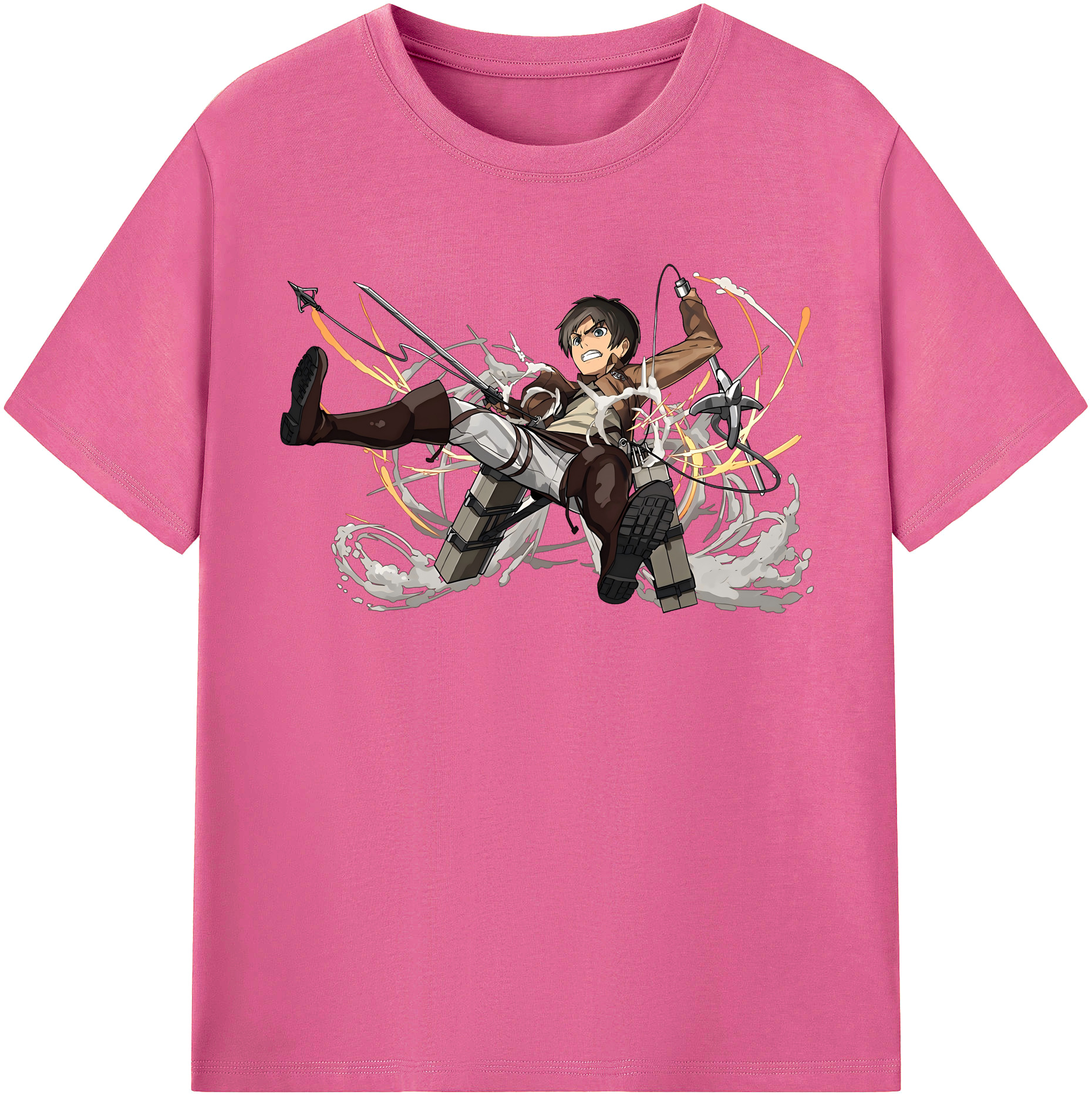 （画像用） 進撃の巨人 エレン･イェーガー Attack on Titan Eren Jäger レディースカジュアルプリントTシャツ（綿100％）