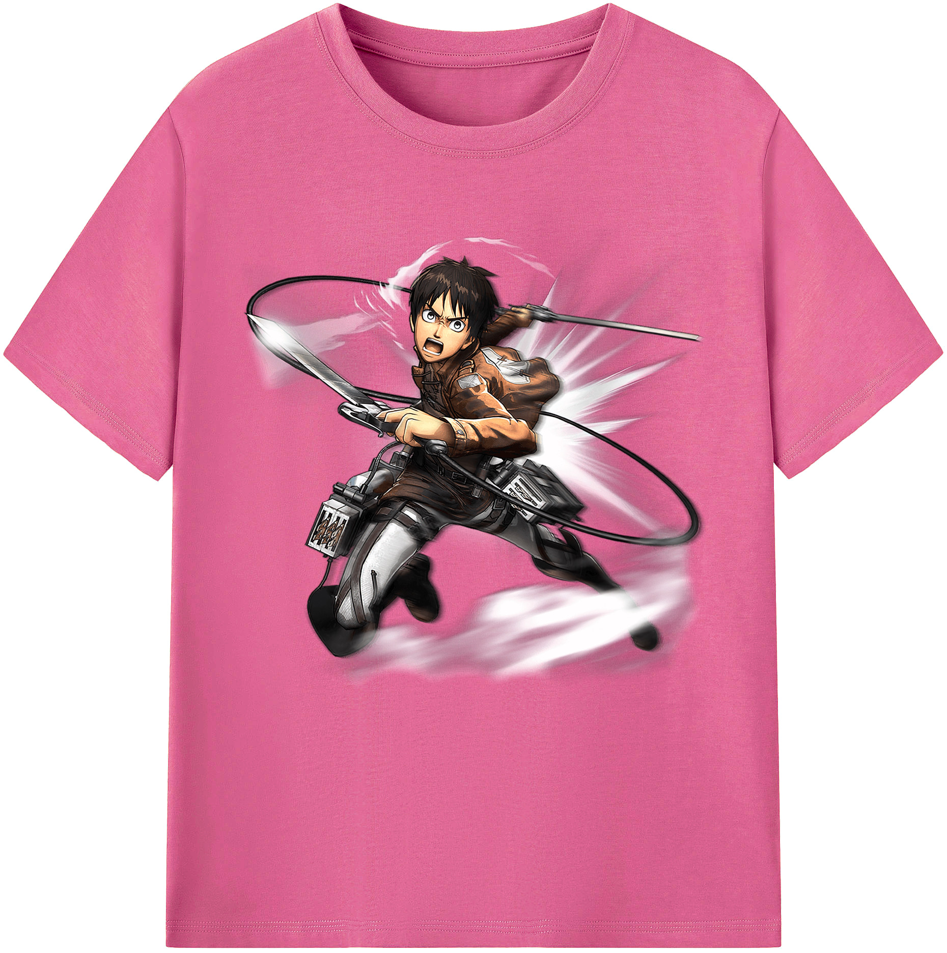 （画像用） 進撃の巨人 エレン･イェーガー Attack on Titan Eren Jäger レディースカジュアルプリントTシャツ（綿100％）
