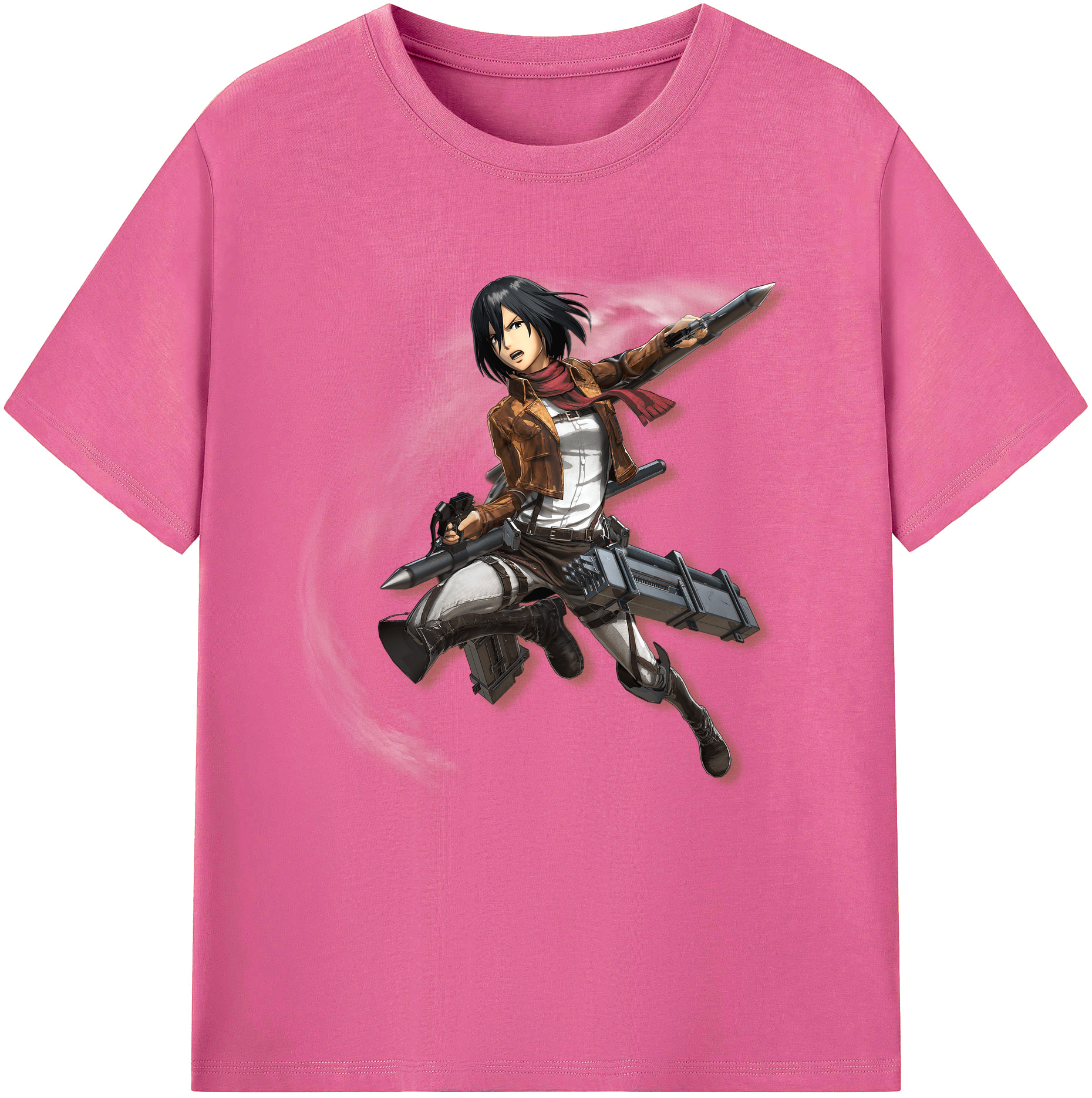 （画像用） 進撃の巨人 ミカサ·アッカーマン Attack on Titan Mikasa Ackerman レディースカジュアルプリントTシャツ（綿100％）