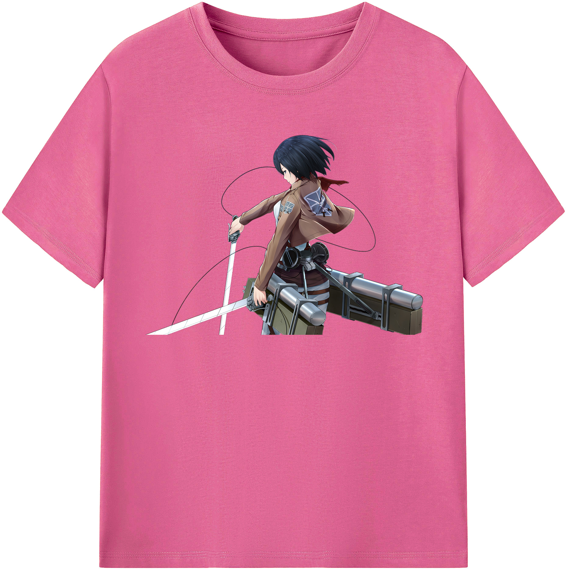 （画像用） 進撃の巨人 ミカサ·アッカーマン Attack on Titan Mikasa Ackerman レディースカジュアルプリントTシャツ（綿100％）