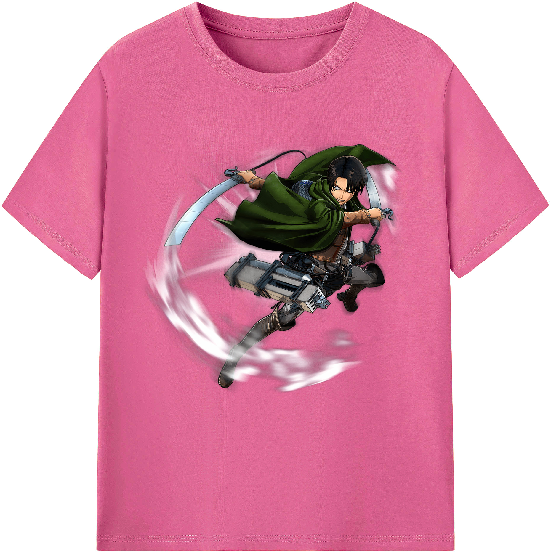 （画像用） 進撃の巨人 リヴァイ·アッカーマン Attack on Titan Levi Ackerman レディースカジュアルプリントTシャツ（綿100％）