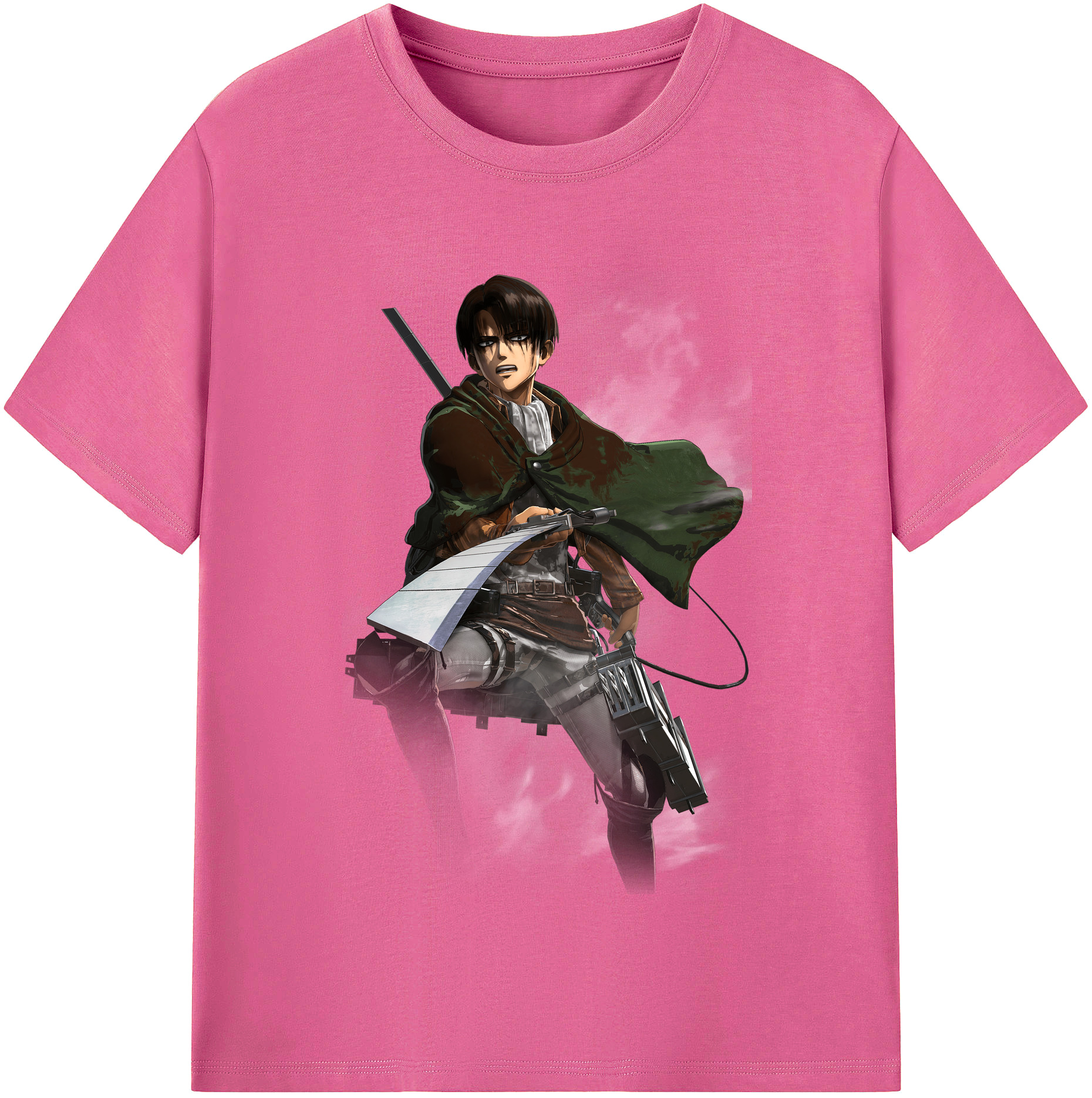 （画像用） 進撃の巨人 リヴァイ·アッカーマン Attack on Titan Levi Ackerman レディースカジュアルプリントTシャツ（綿100％）