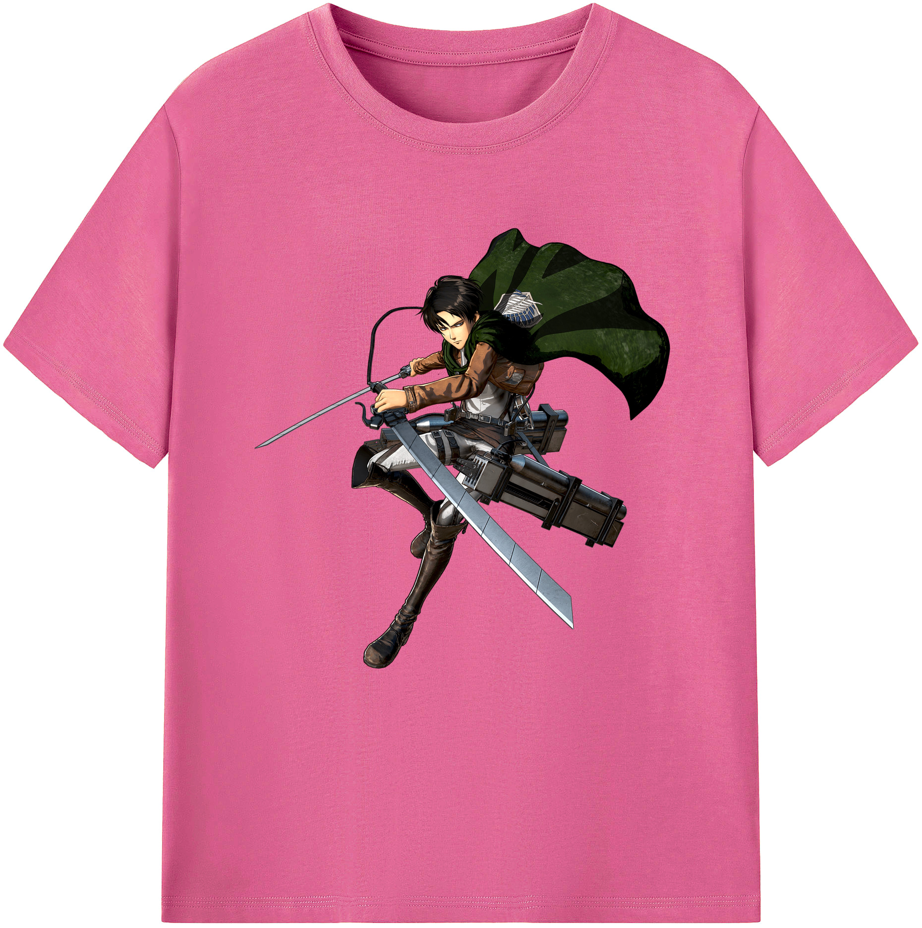 （画像用） 進撃の巨人 リヴァイ·アッカーマン Attack on Titan Levi Ackerman レディースカジュアルプリントTシャツ（綿100％）