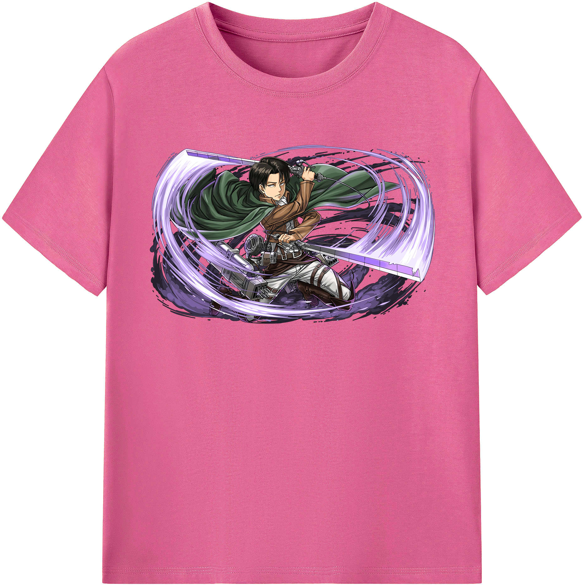 （画像用） 進撃の巨人 リヴァイ·アッカーマン Attack on Titan Levi Ackerman レディースカジュアルプリントTシャツ（綿100％）