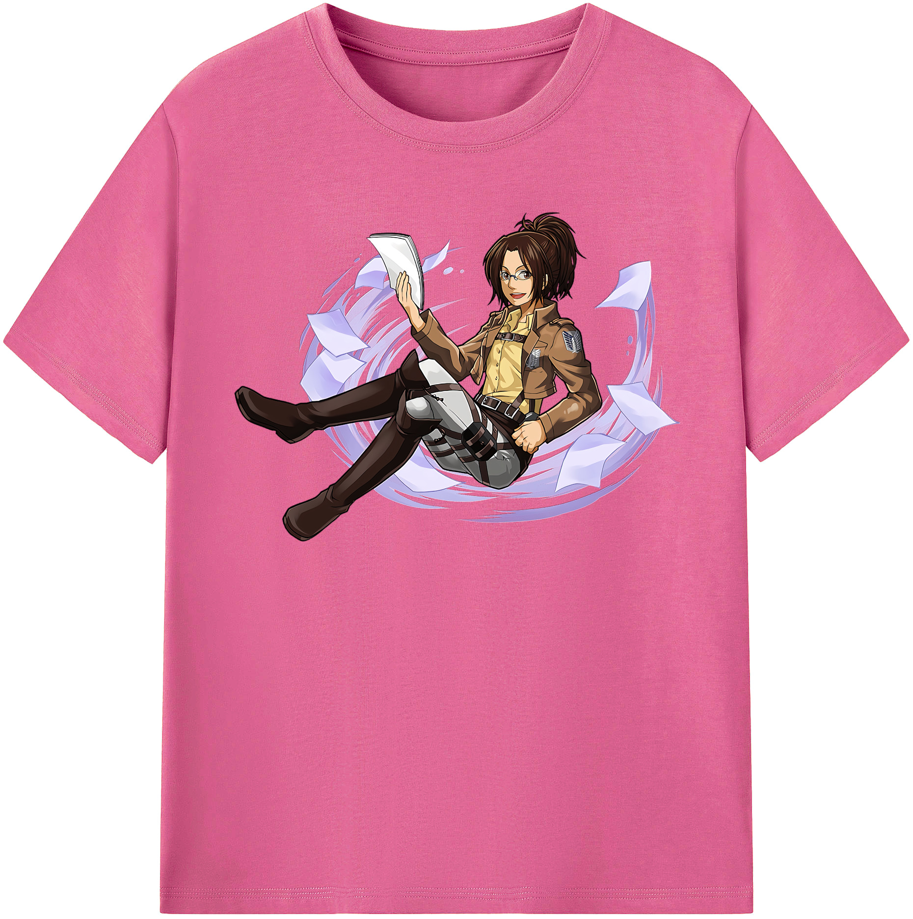 （画像用） 進撃の巨人 ハンジ·ゾエ Attack on Titan Hanji Zoe レディースカジュアルプリントTシャツ（綿100％）