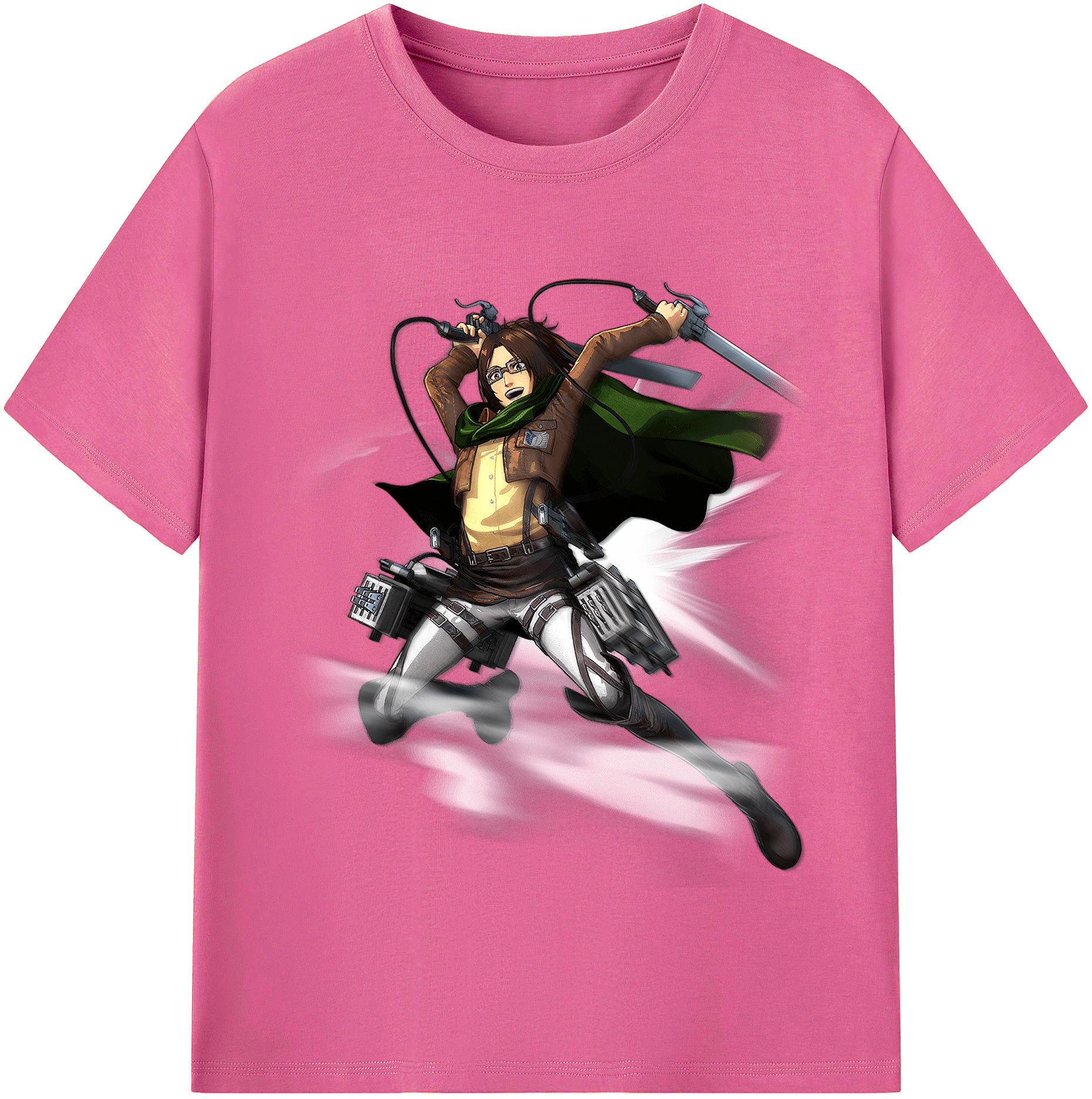 （画像用） 進撃の巨人 ハンジ·ゾエ Attack on Titan Hanji Zoe レディースカジュアルプリントTシャツ（綿100％）