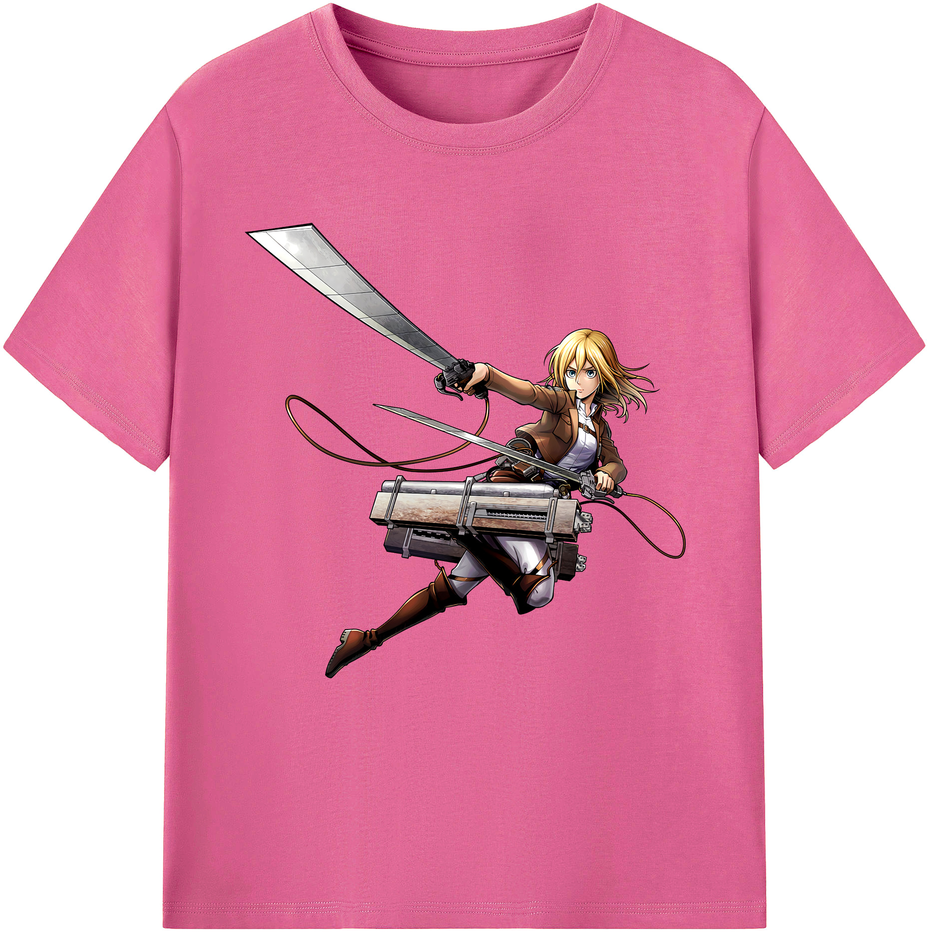 （画像用） 進撃の巨人 クリスタ·レンズ Attack on Titan Christa Lenz レディースカジュアルプリントTシャツ（綿100％）