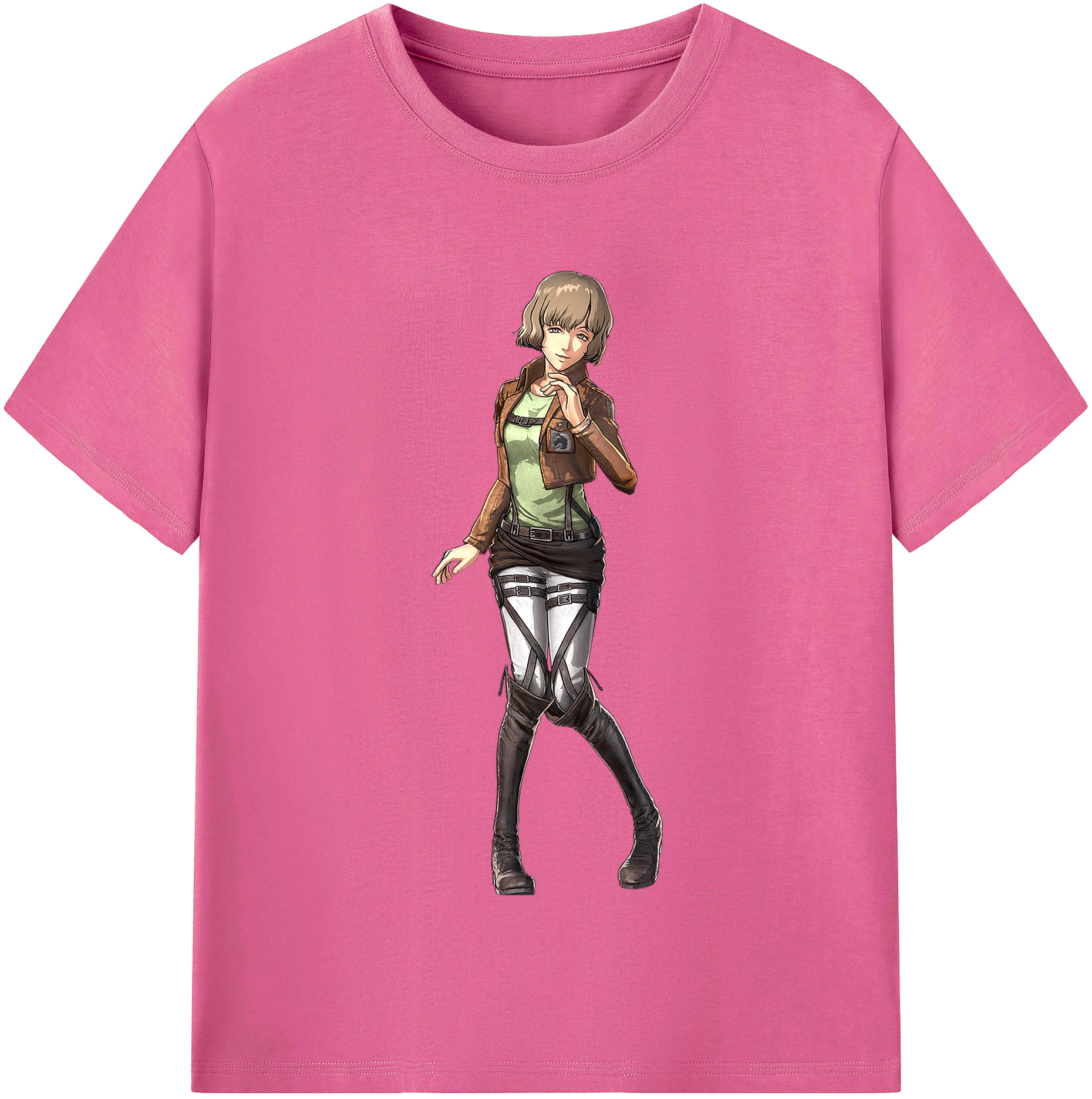 （画像用） 進撃の巨人 ヒツチ Attack on Titan Hitch レディースカジュアルプリントTシャツ（綿100％）