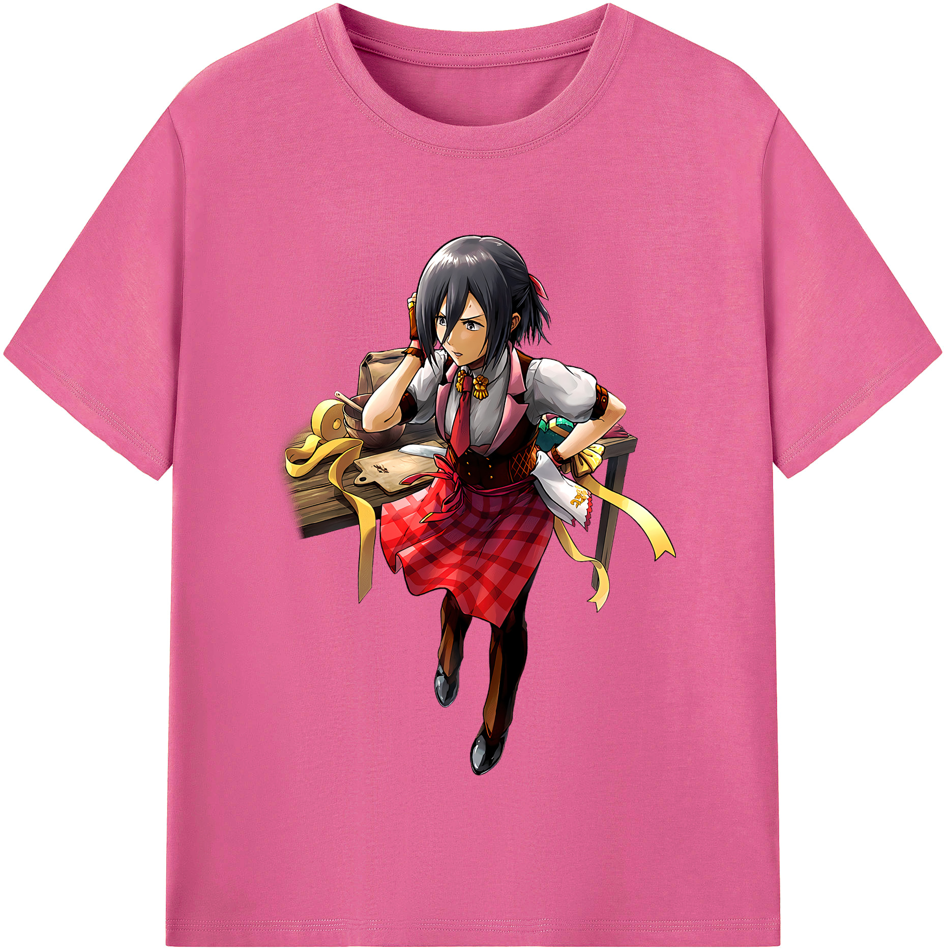 （画像用） 進撃の巨人 ミカサ·アッカーマン Attack on Titan Mikasa Ackerman レディースカジュアルプリントTシャツ（綿100％）