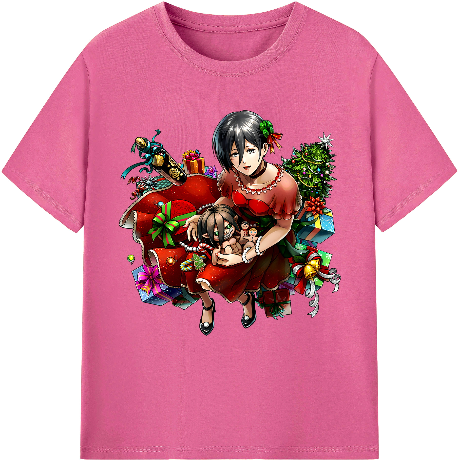 （画像用） 進撃の巨人 ミカサ·アッカーマン Attack on Titan Mikasa Ackerman レディースカジュアルプリントTシャツ（綿100％）