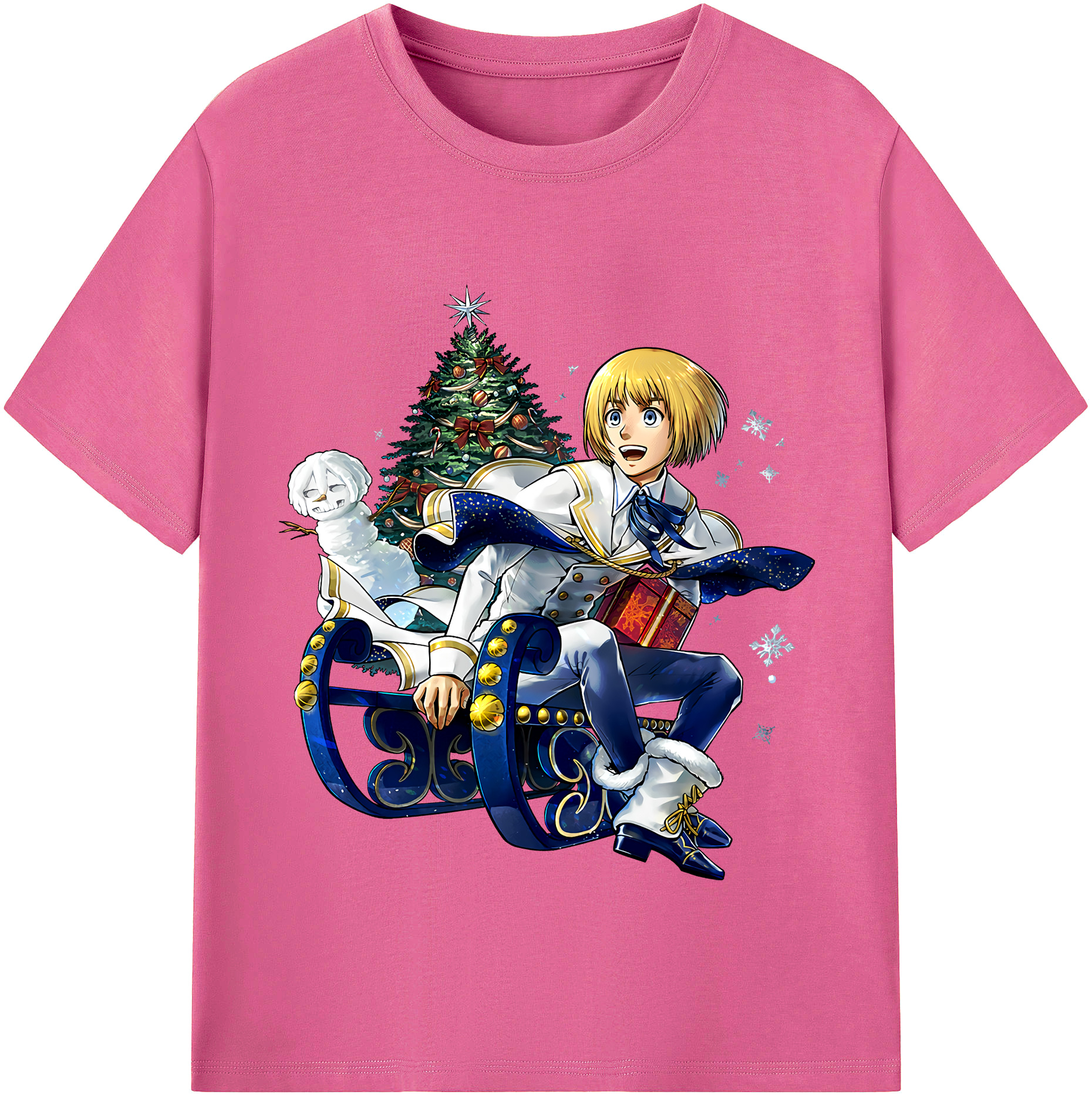 （画像用） 進撃の巨人 アルミン·アルレルト Attack on Titan Armin Arlert レディースカジュアルプリントTシャツ（綿100％）