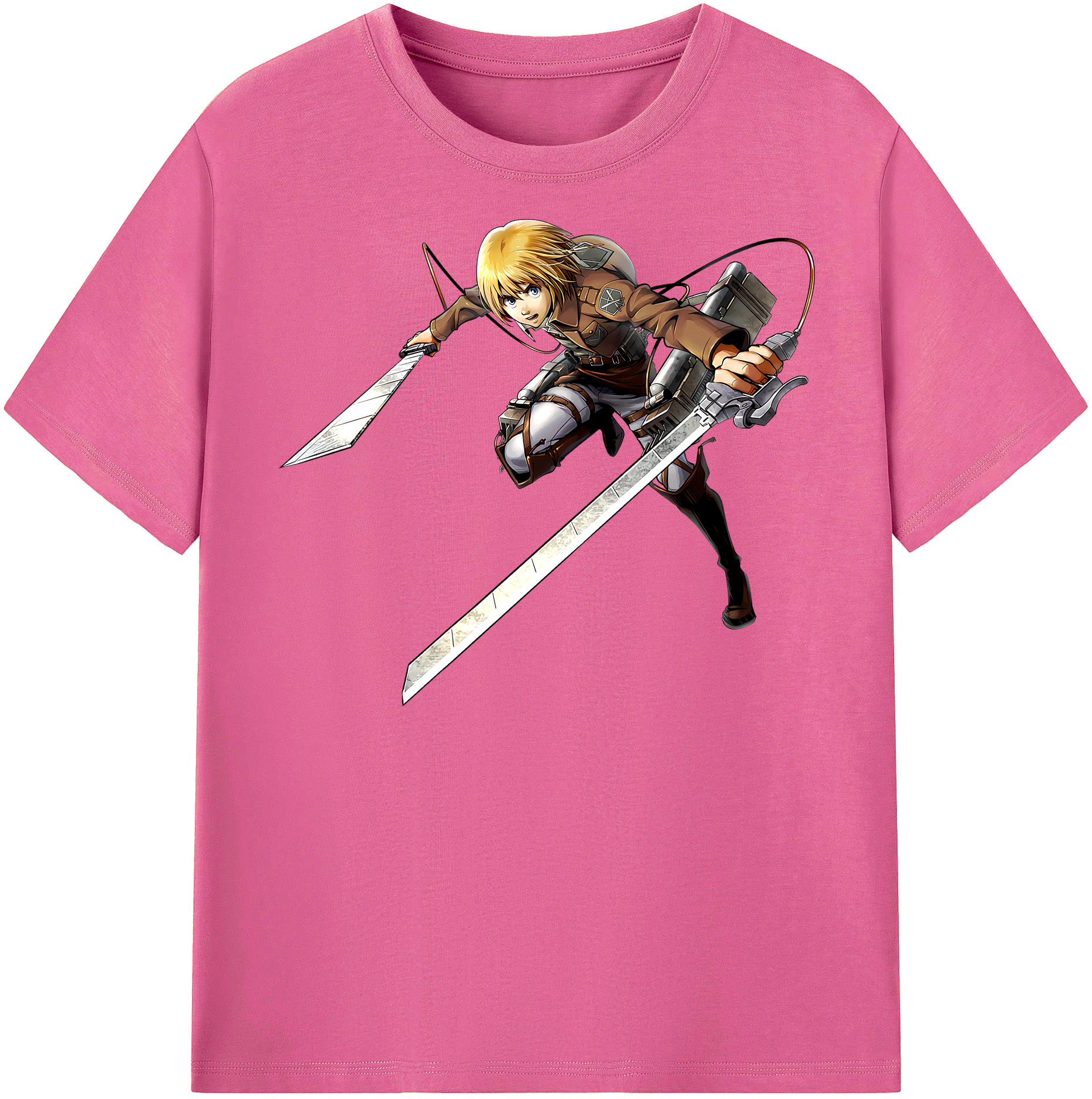 （画像用） 進撃の巨人 アルミン·アルレルト Attack on Titan Armin Arlert レディースカジュアルプリントTシャツ（綿100％）