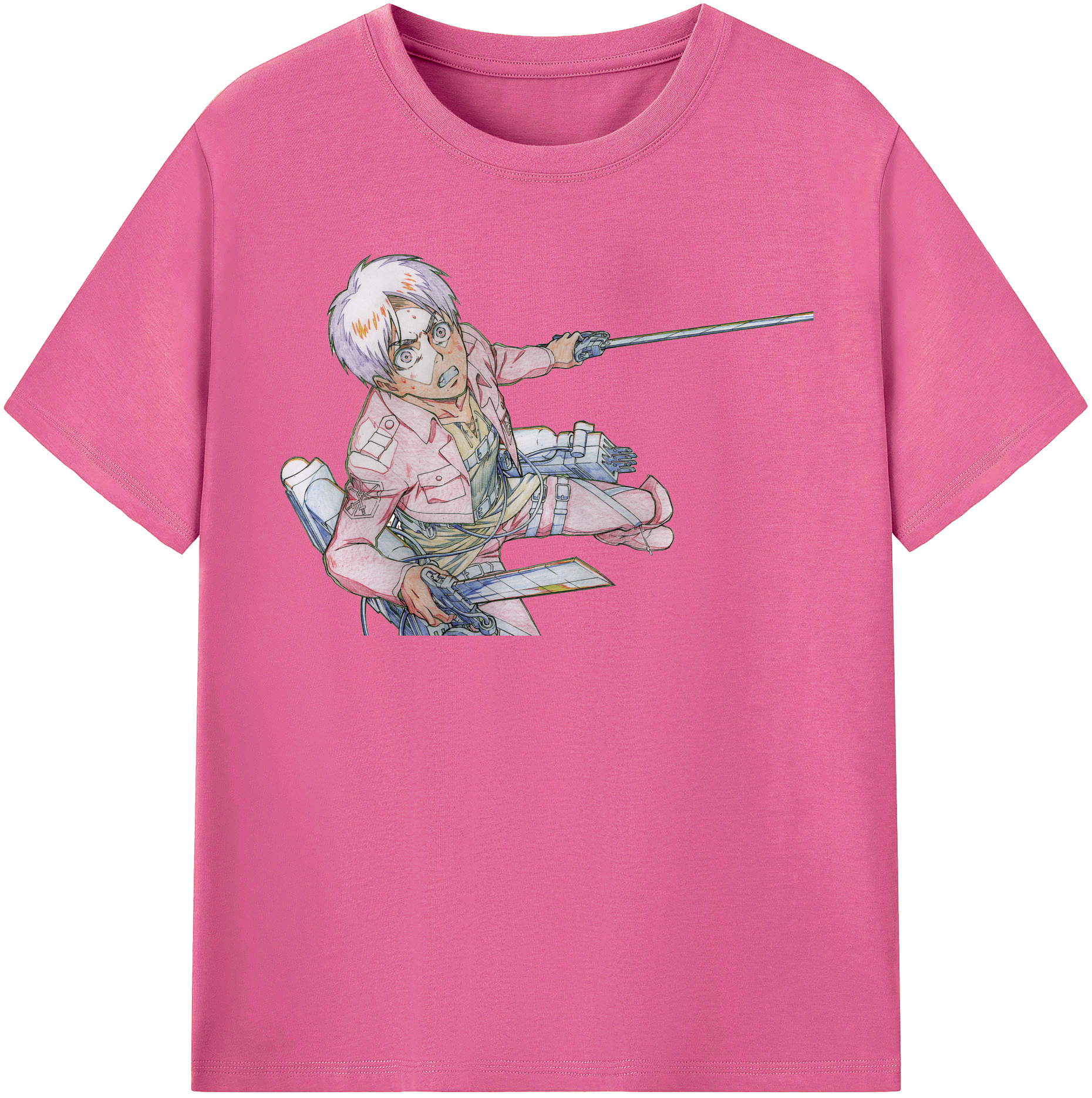 （画像用） 進撃の巨人 エレン･イェーガー Attack on Titan Eren Jäger レディースカジュアルプリントTシャツ（綿100％）