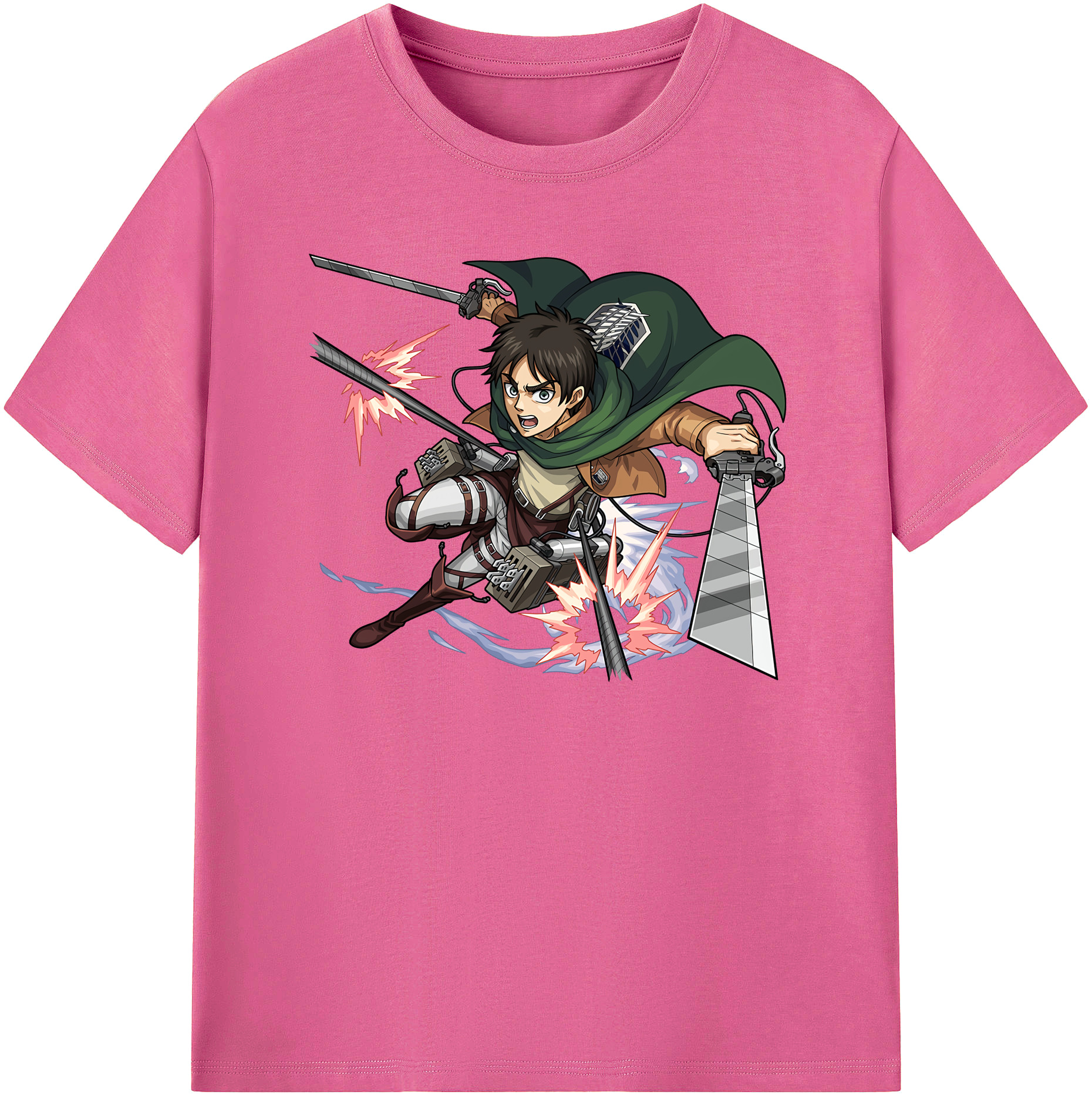 （画像用） 進撃の巨人 エレン･イェーガー Attack on Titan Eren Jäger レディースカジュアルプリントTシャツ（綿100％）