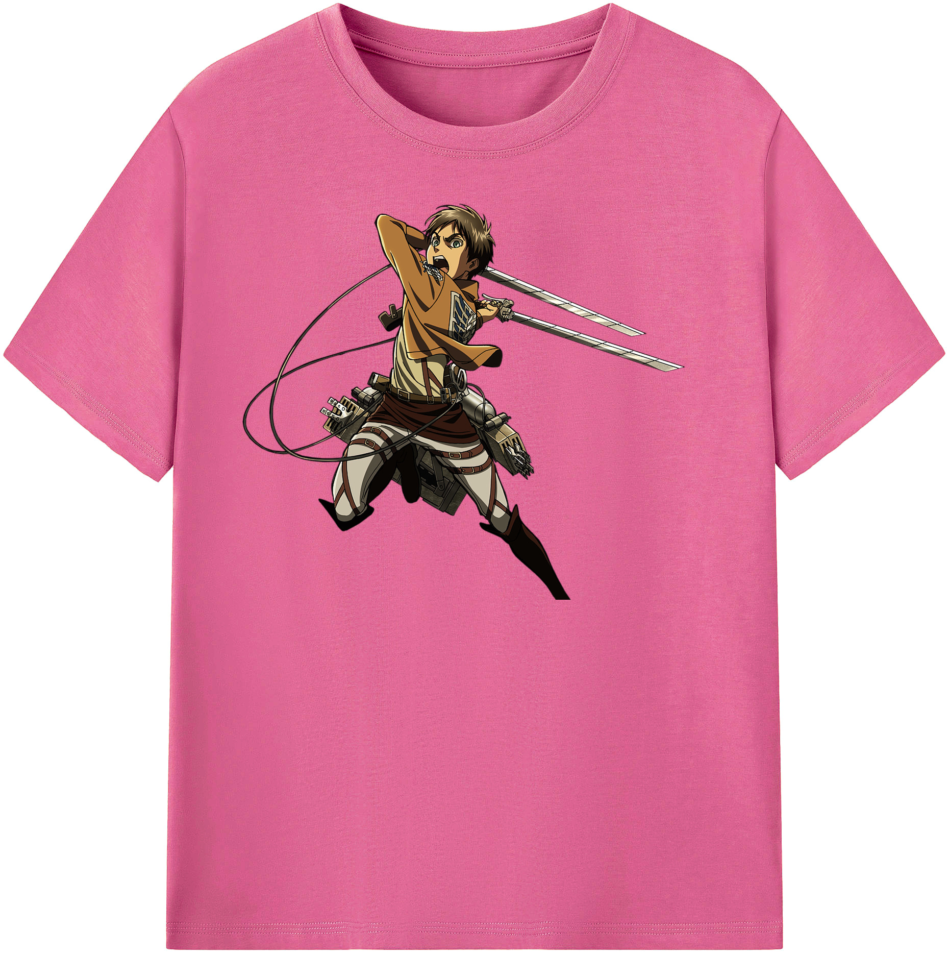 （画像用） 進撃の巨人 エレン･イェーガー Attack on Titan Eren Jäger レディースカジュアルプリントTシャツ（綿100％）